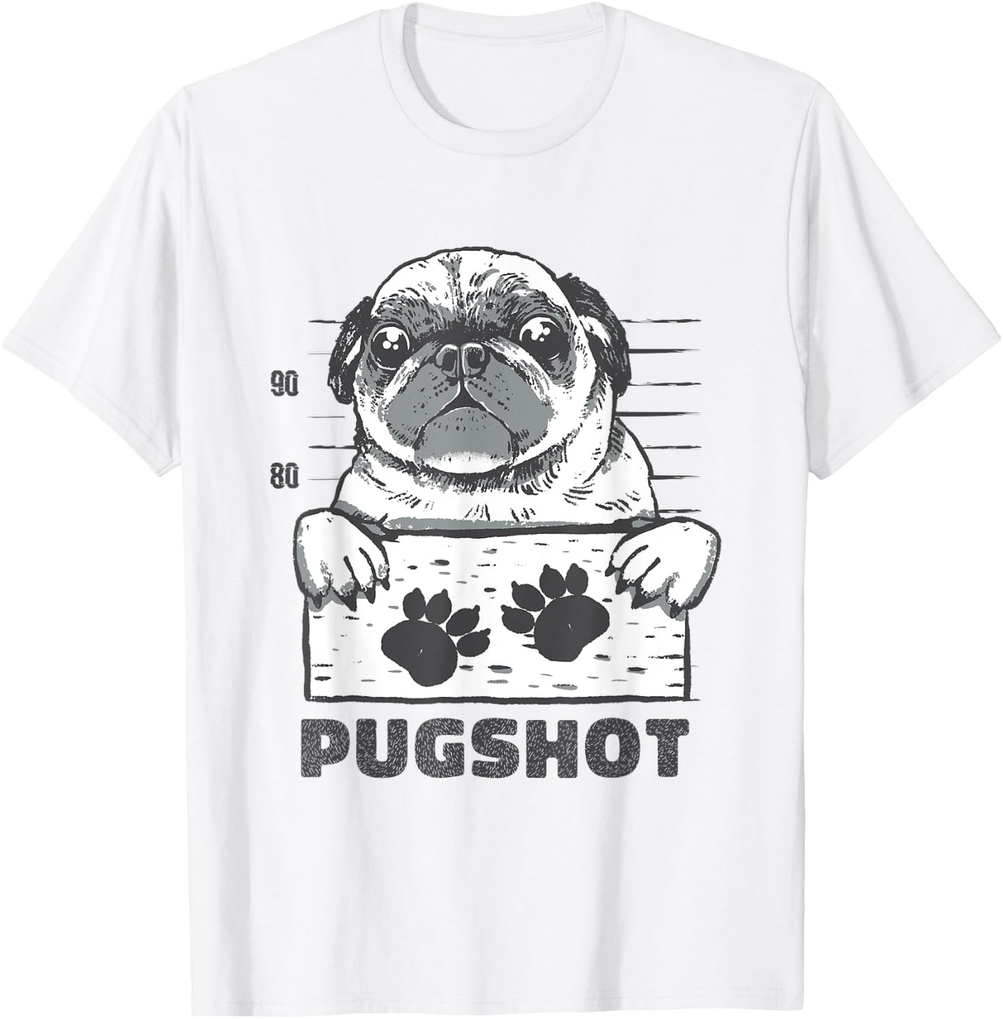 Pugshot - Pug T-Shirt - T-Shirt | White