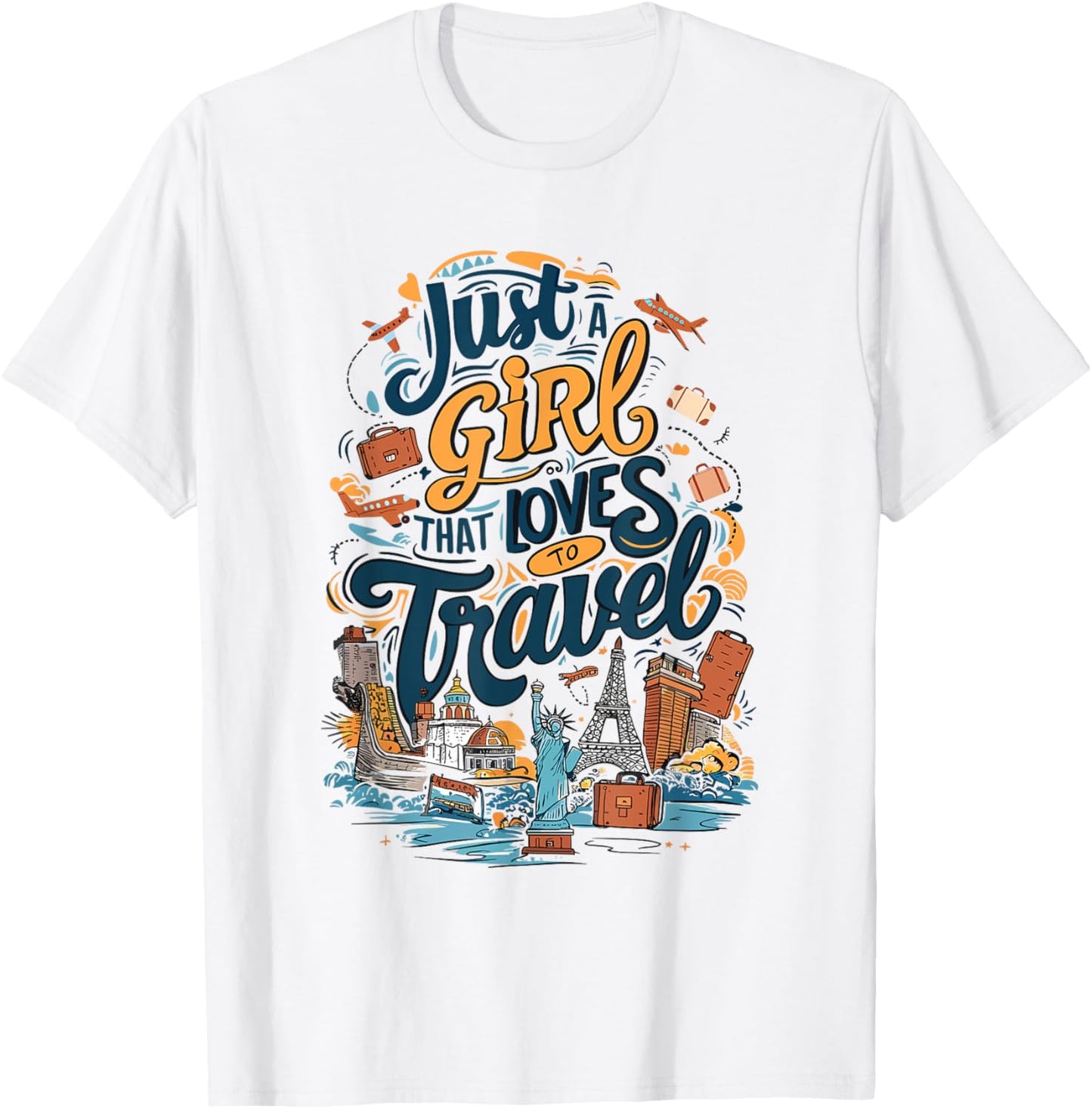 Just a girl that loves to Travel T-Shirt - T-Shirt | White
