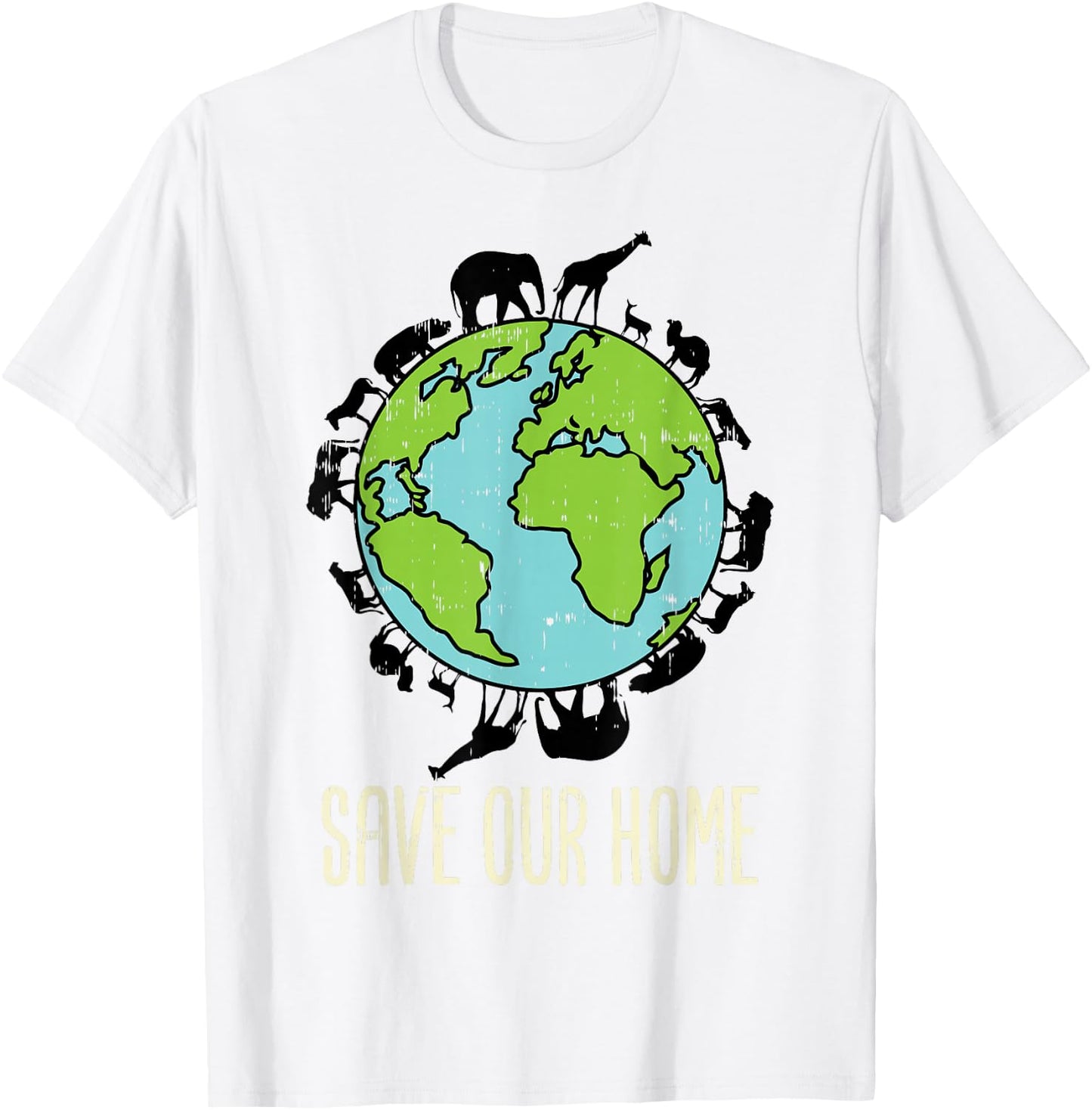 Save Our Home Animals Wildlife Conservation Earth Day Gift T-Shirt - T-Shirt | White