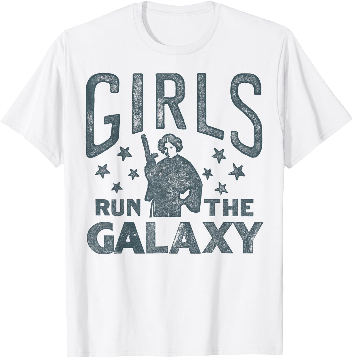 Star Wars Princess Leia Girls Run The Galaxy Stamp T-Shirt - T-Shirt | White
