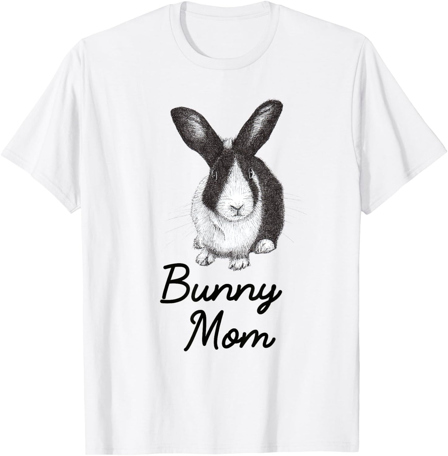 Dutch Bunny Rabbit Mom Drawing T-Shirt - T-Shirt | White
