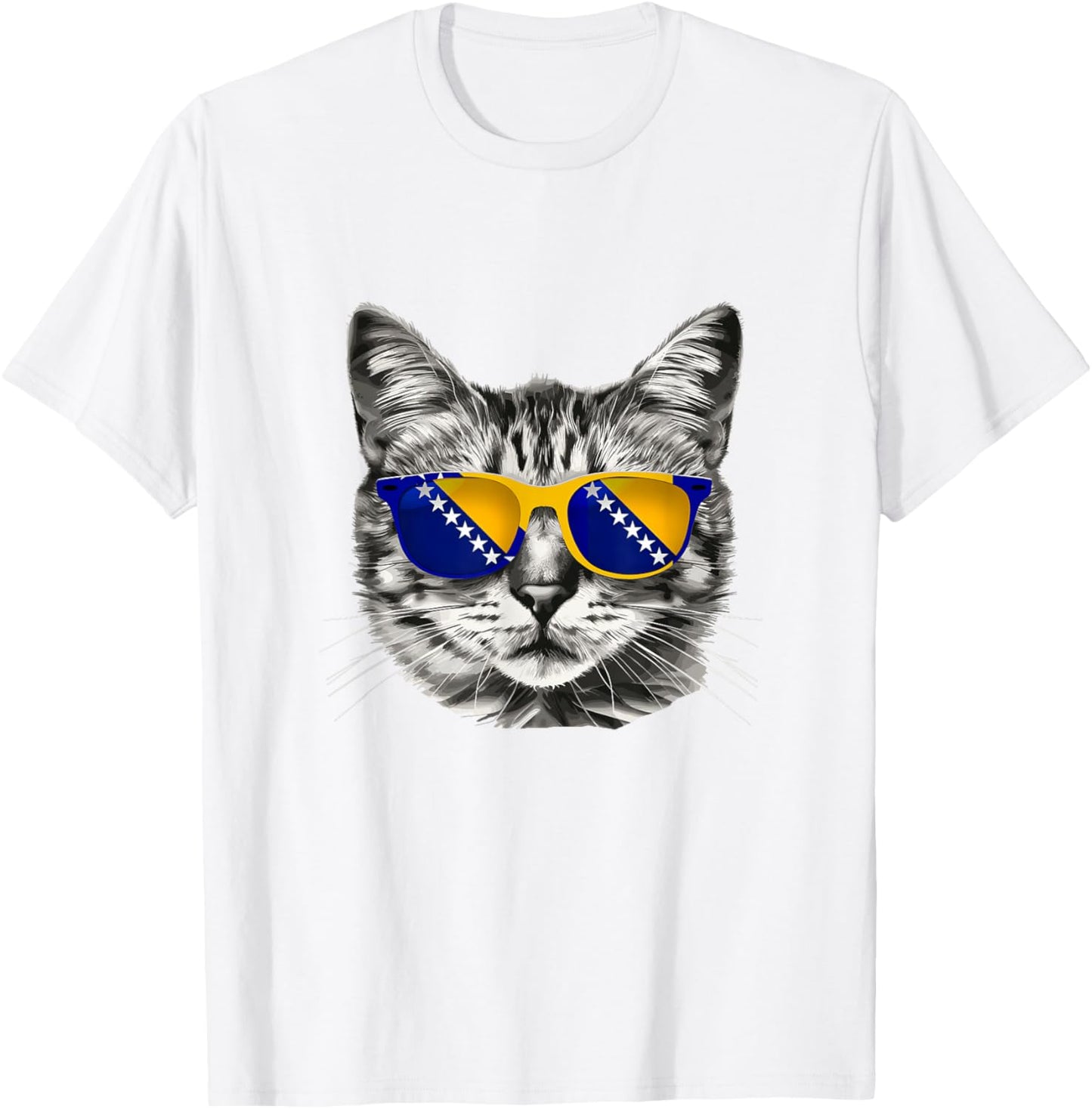 Bosnian Flag Cat Owner Souvenirs Products Kitten Bosnia T-Shirt - T-Shirt | White