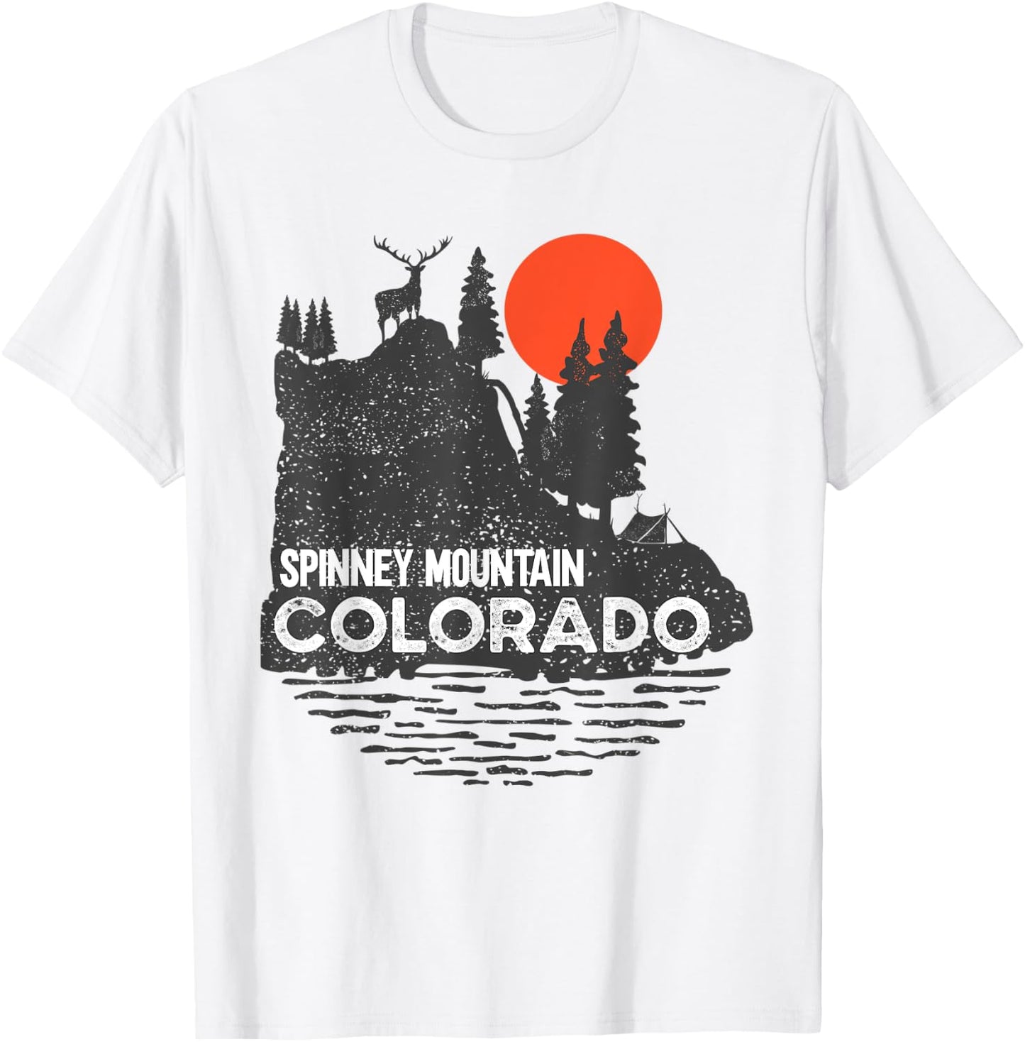 Spinney Mountain Colorado hiking camping nature deer design T-Shirt - T-Shirt | White
