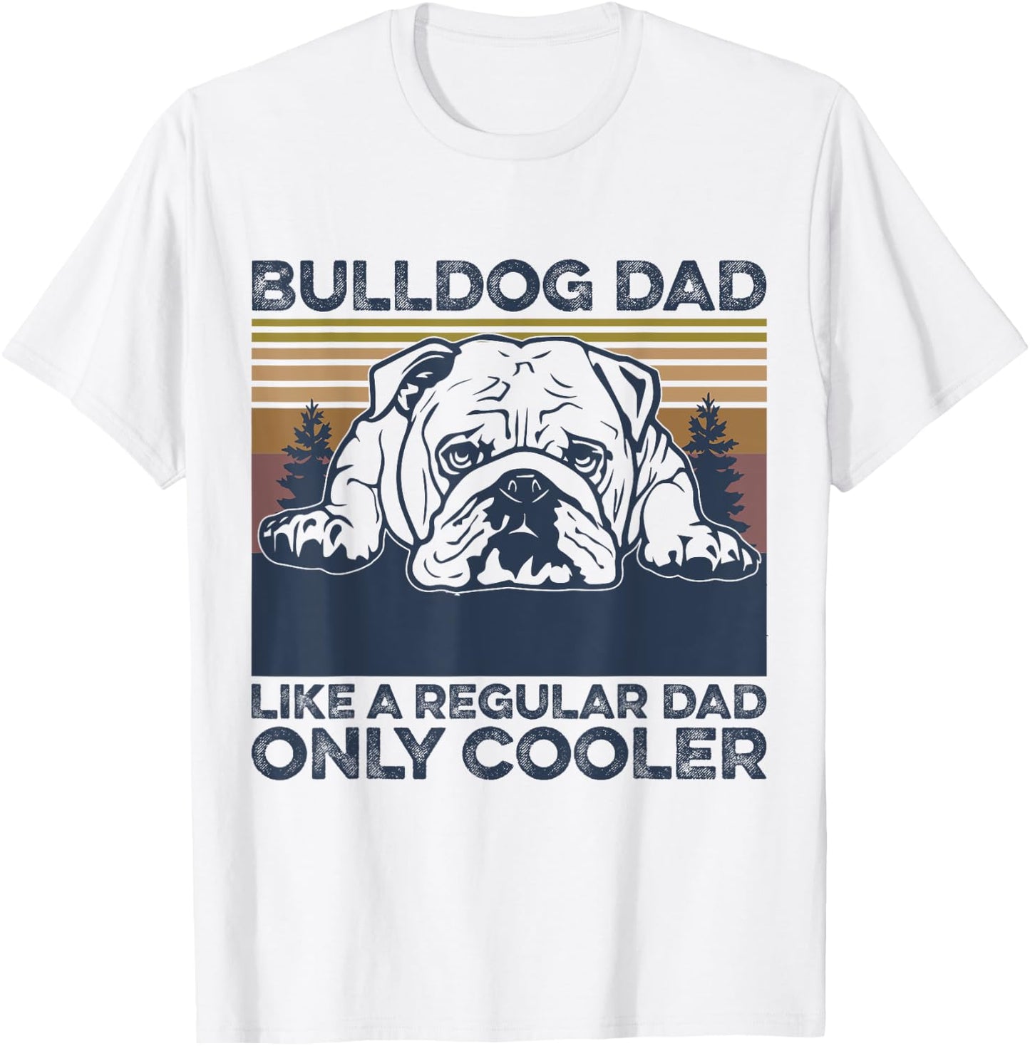 Bulldog Dad dog owner lovers , Grey, Small T-Shirt - T-Shirt | White