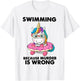 Swimming Because Murder Is Wrong Swimming Unicorn T-Shirt - T-Shirt | White