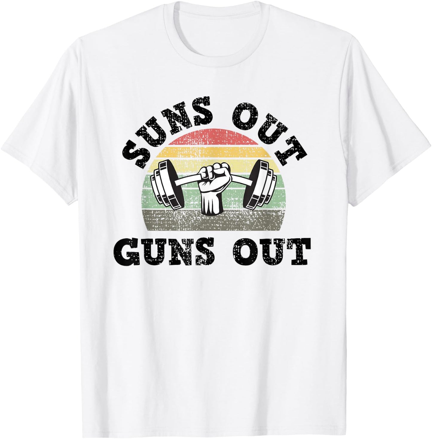 Sun's out Guns out T-Shirt - T-Shirt | White
