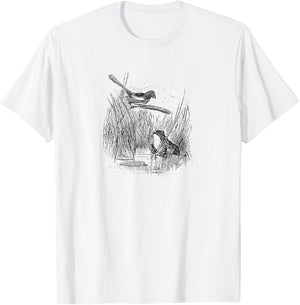 Vintage Frog and the Bird T-Shirt - T-Shirt | White