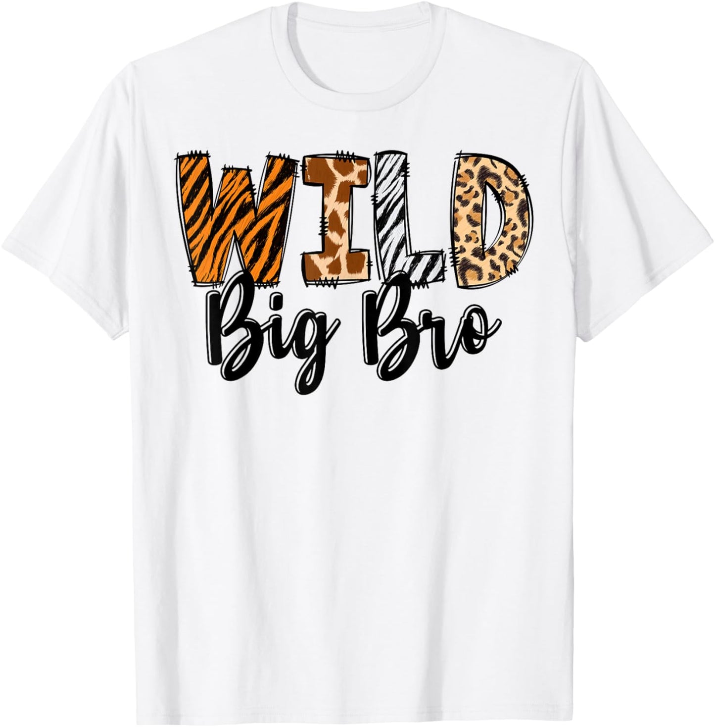 Wild Big Bro Zoo Born Two Be Wild B-day Safari Jungle Animal T-Shirt - T-Shirt | White