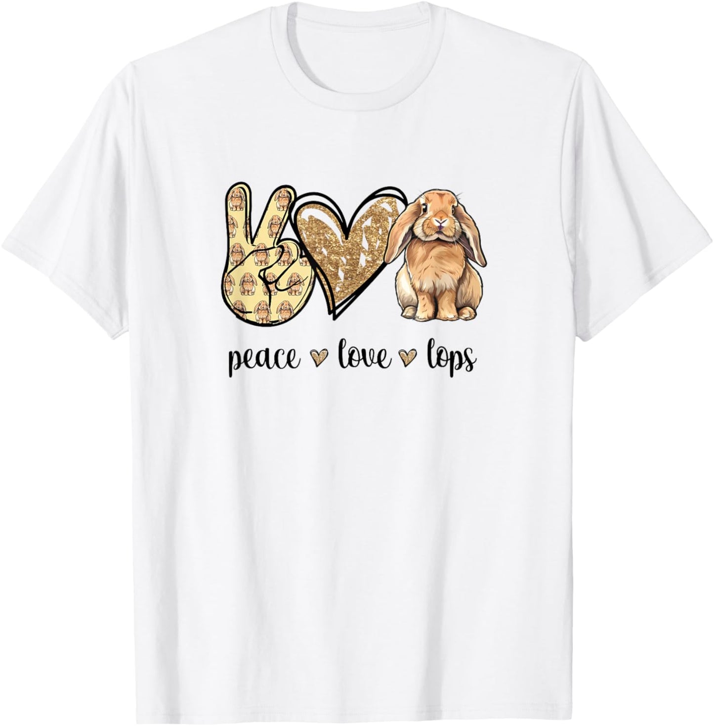 Peace Love Mini Holland Lop Bunny Rabbit Lover T-Shirt - T-Shirt | White