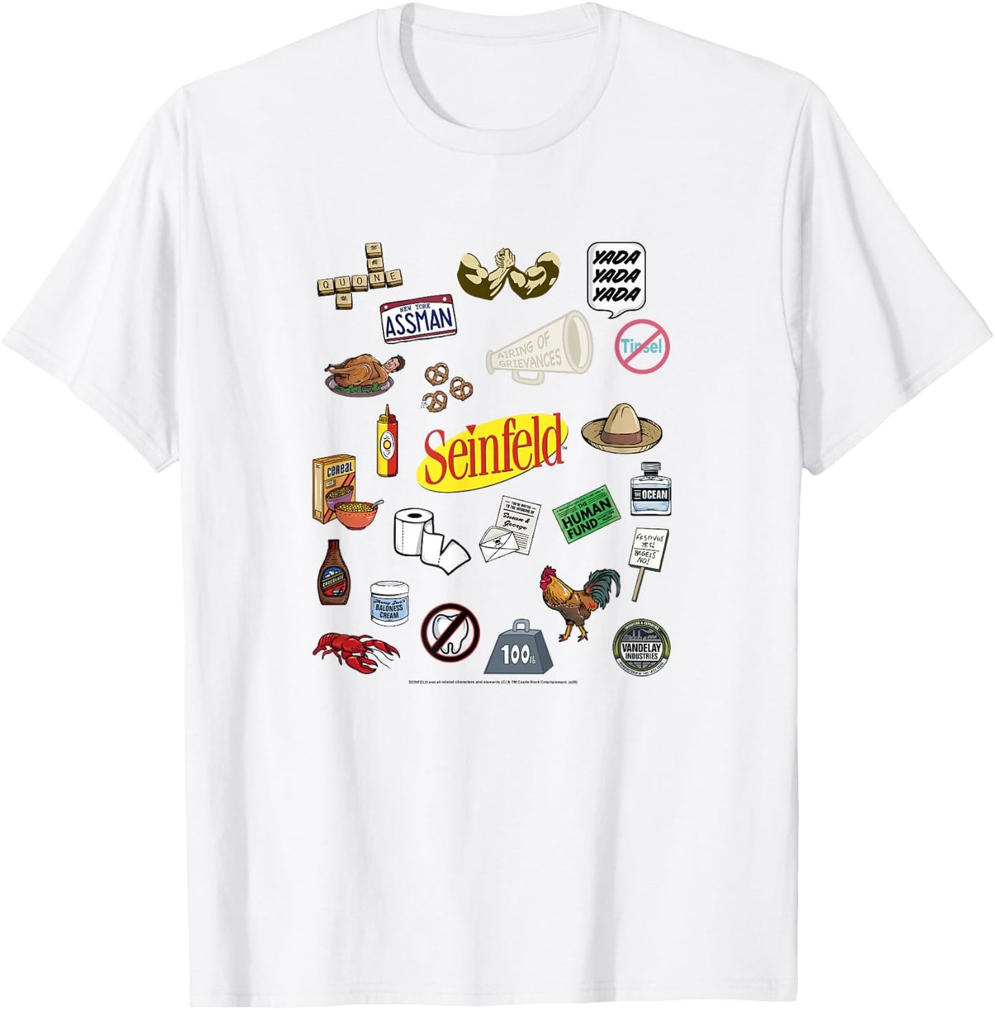 Seinfeld Inside Joke Prop Collage T-Shirt - T-Shirt | White