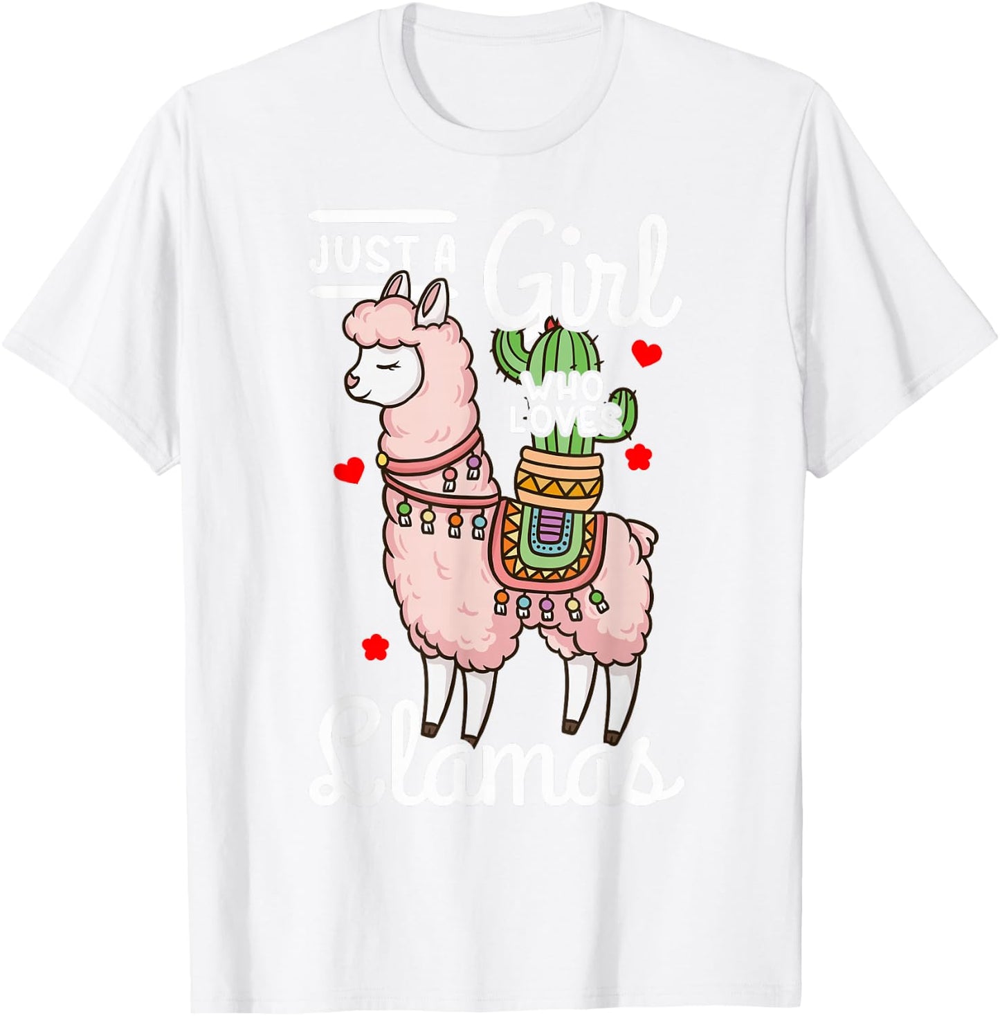 Llama Just a Girl Who Loves Llamas T-Shirt - T-Shirt | White