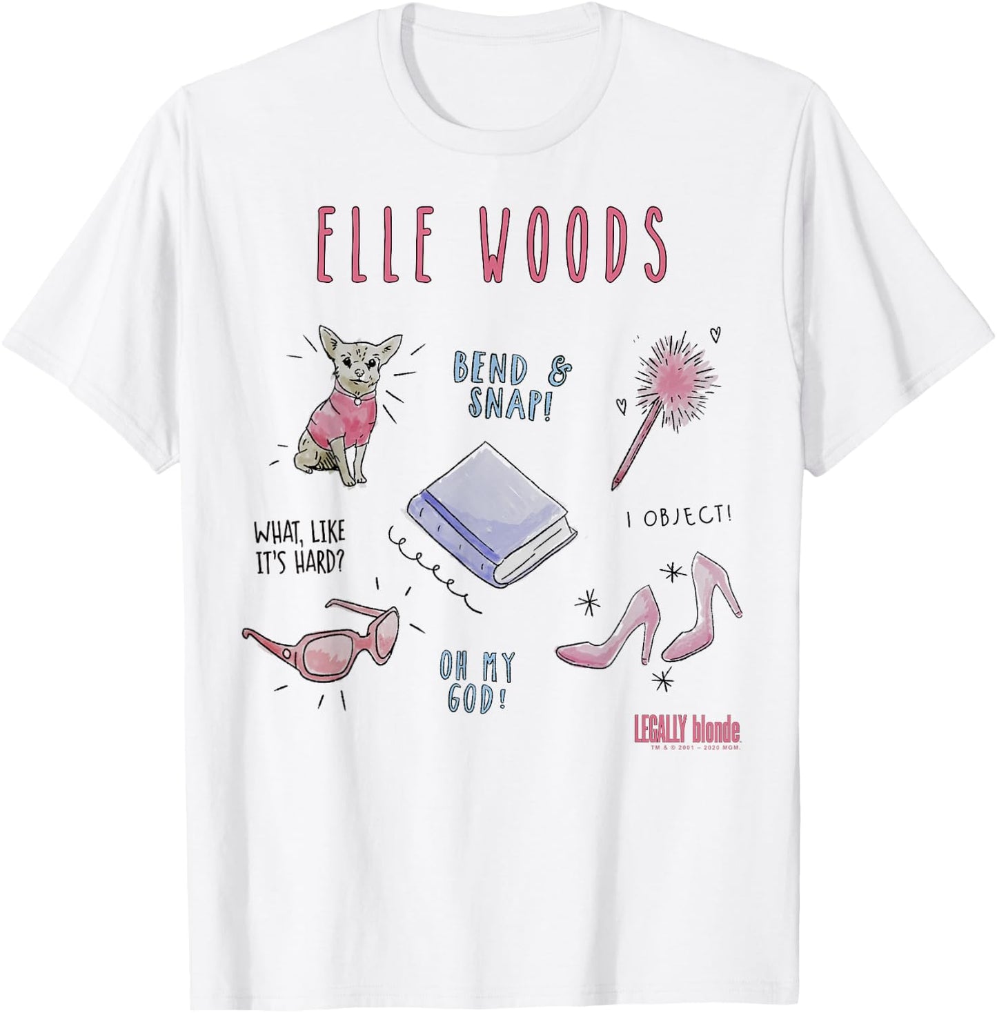 Legally Blonde Elle Woods Sketches T-Shirt - T-Shirt | White