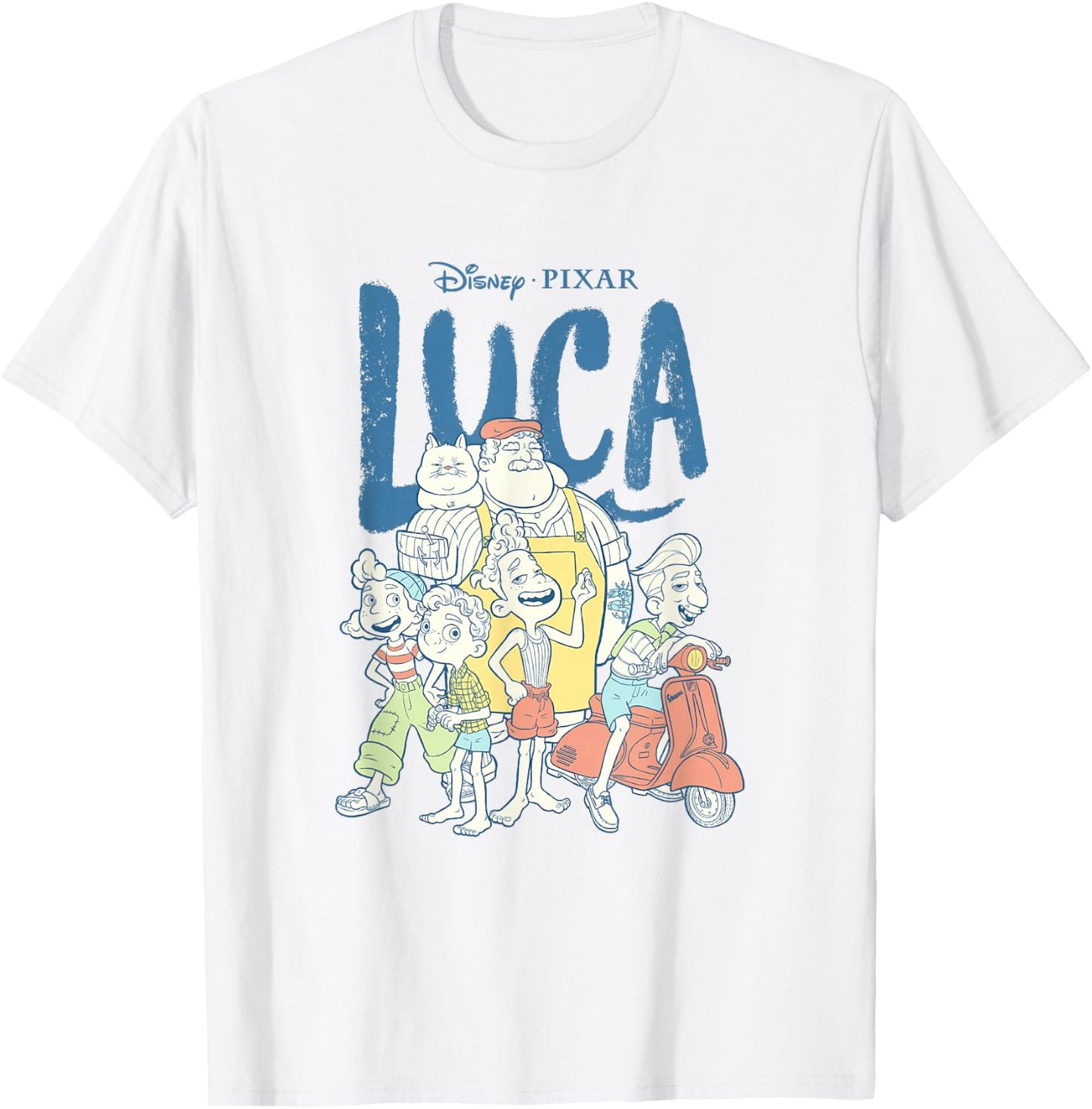 Disney Pixar Luca Group Shot Logo T-Shirt - T-Shirt | White