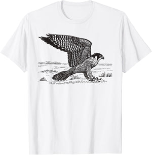 Peregrine Falcon Ornithology Hawk Gift T-Shirt - T-Shirt | White