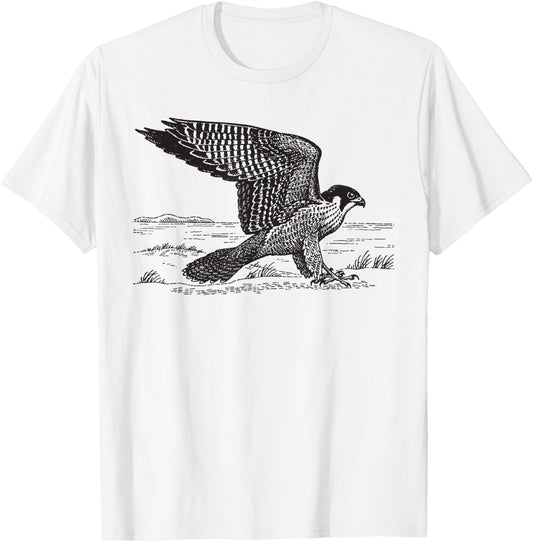 Peregrine Falcon Ornithology Hawk Gift T-Shirt - T-Shirt | White