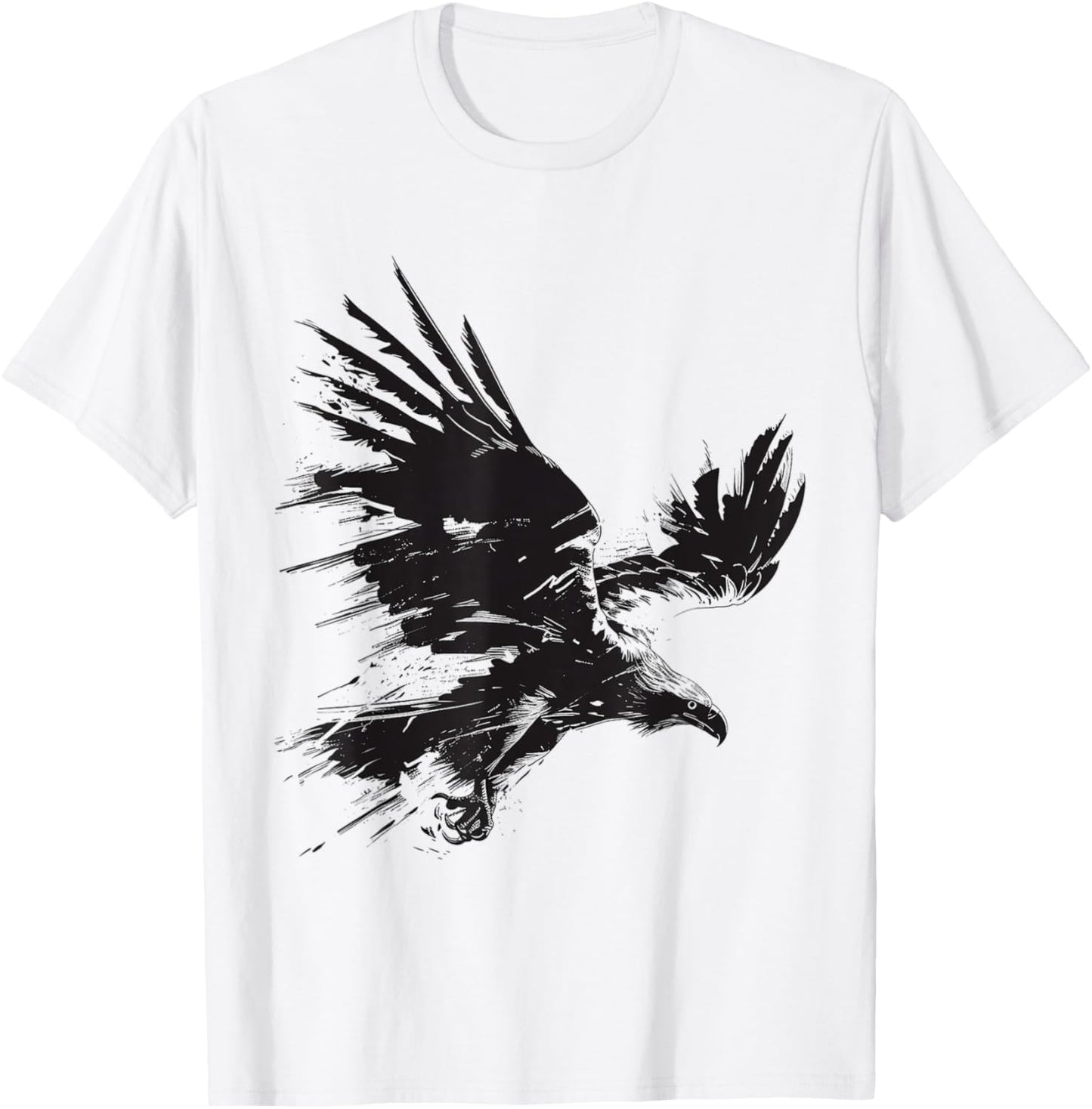 Eagle Animal Print Graphic Drawing Painting Eagle T-Shirt - T-Shirt | White