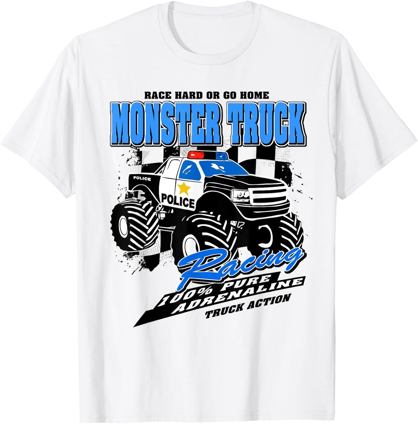 Police monster truck T-Shirt - T-Shirt | White