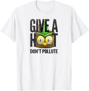 Woodsy Owl Give a Hoot Don't Pollute Distressed Vintage T-Shirt - T-Shirt | White