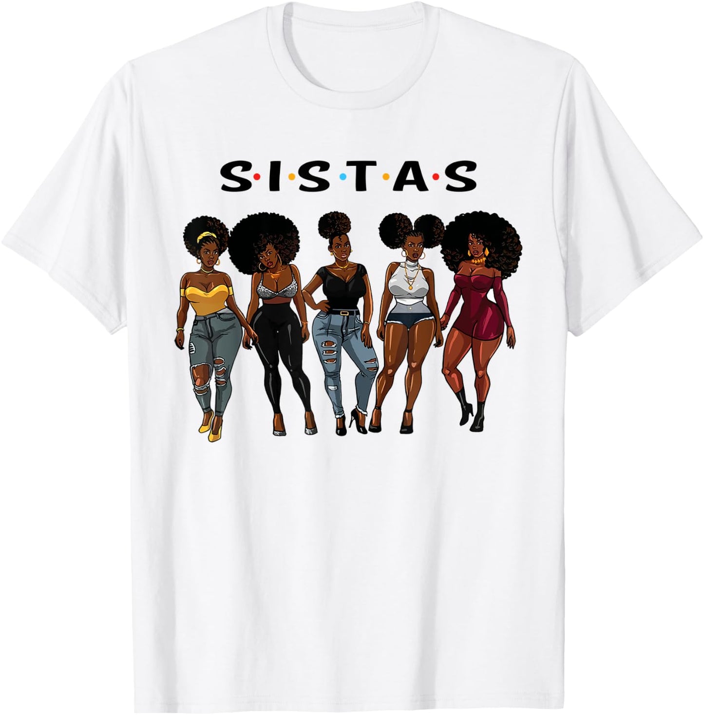 Sistas afro Women together, Women , Women birthday T-Shirt - T-Shirt | White