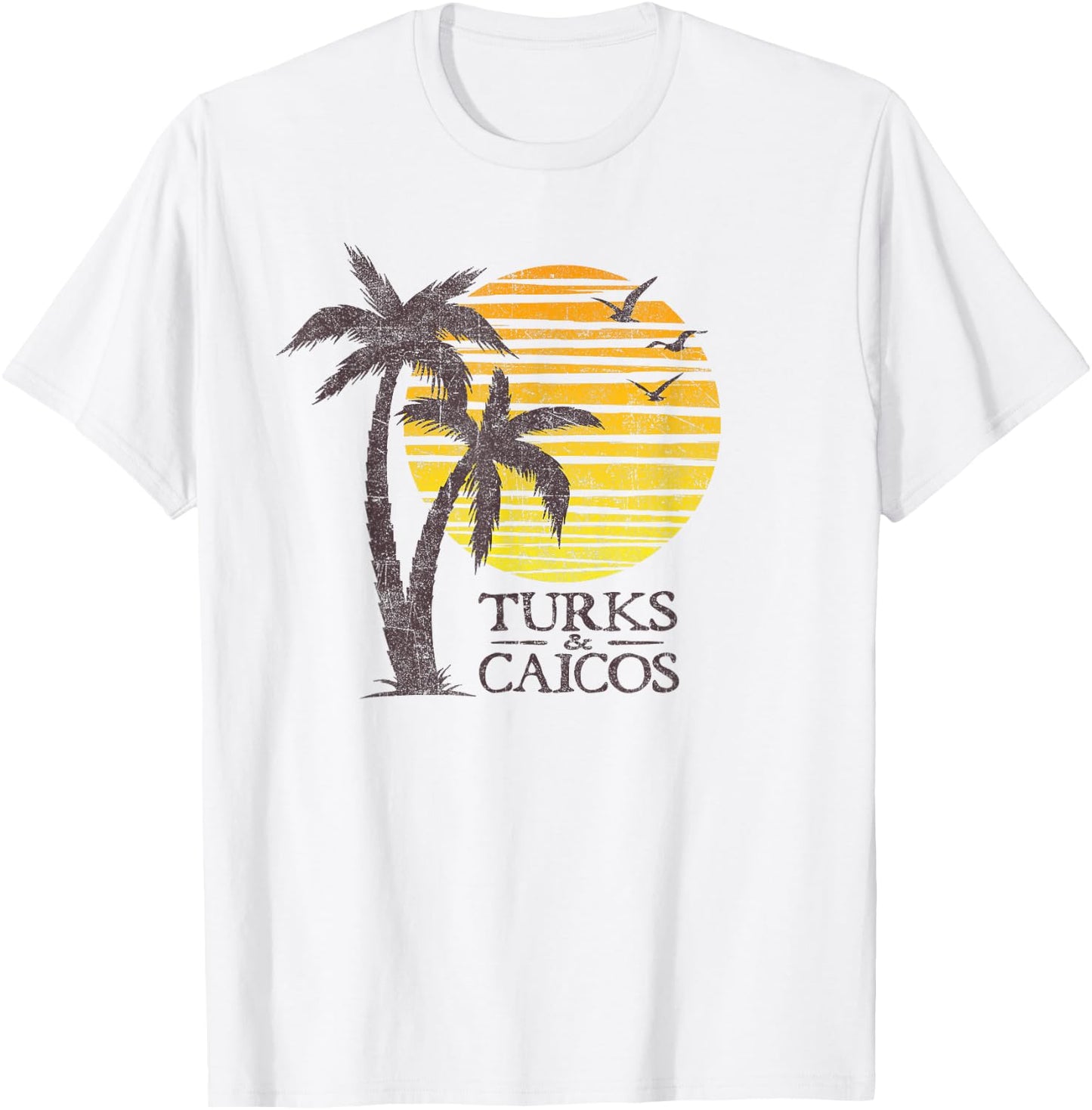 Turks and Caicos Islands Sunset Beach Vacation Souvenir T-Shirt - T-Shirt | White