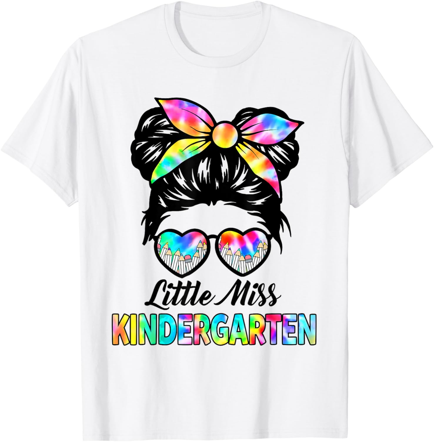 Little Miss KINDERGARTEN First Day Back To School Girls Kids T-Shirt - T-Shirt | White