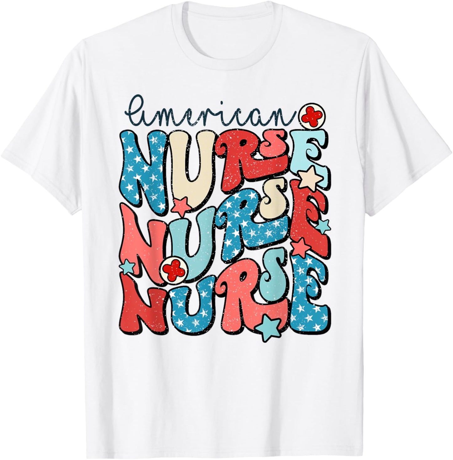 American Nurse 4th Of July Patriotic Nurse Memorial Day T-Shirt - T-Shirt | White