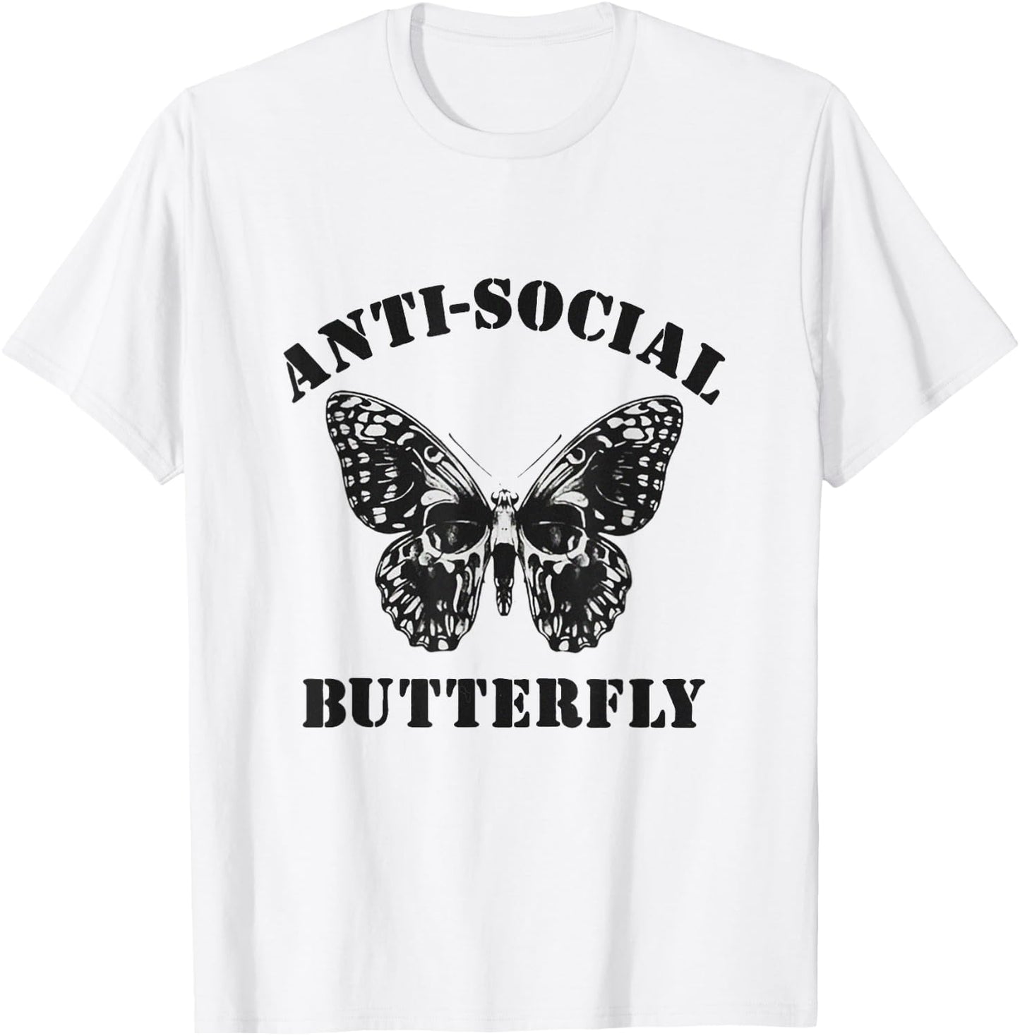 Anti Social Butterfly Anti-Social T-Shirt - T-Shirt | White