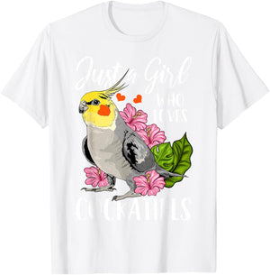 Cockatiel Just a Girl Who Loves Cockatiels T-Shirt - T-Shirt | White