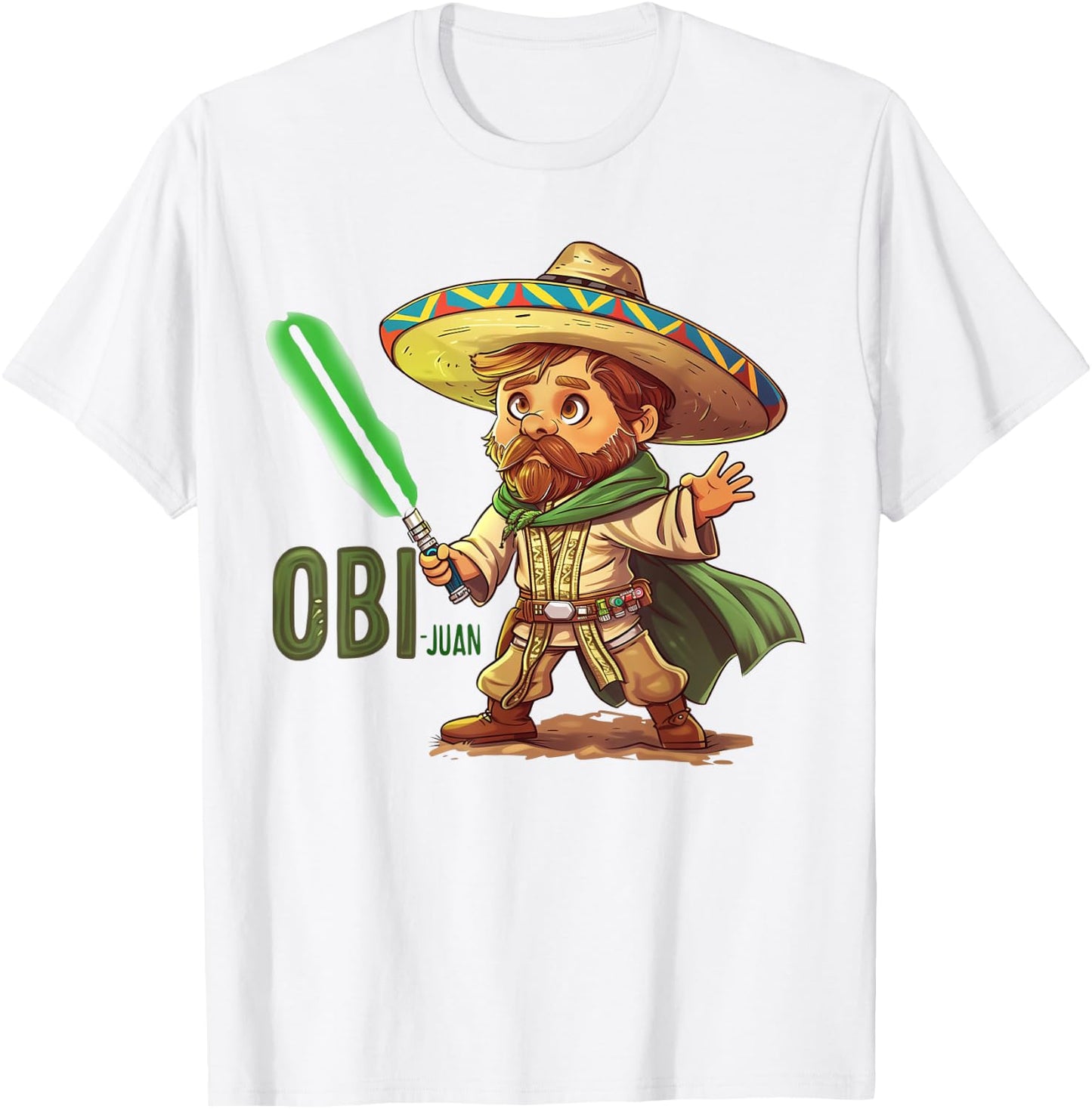 Mexican Obi Juan Movie Parody Cinco De Gaming T-Shirt - T-Shirt | White