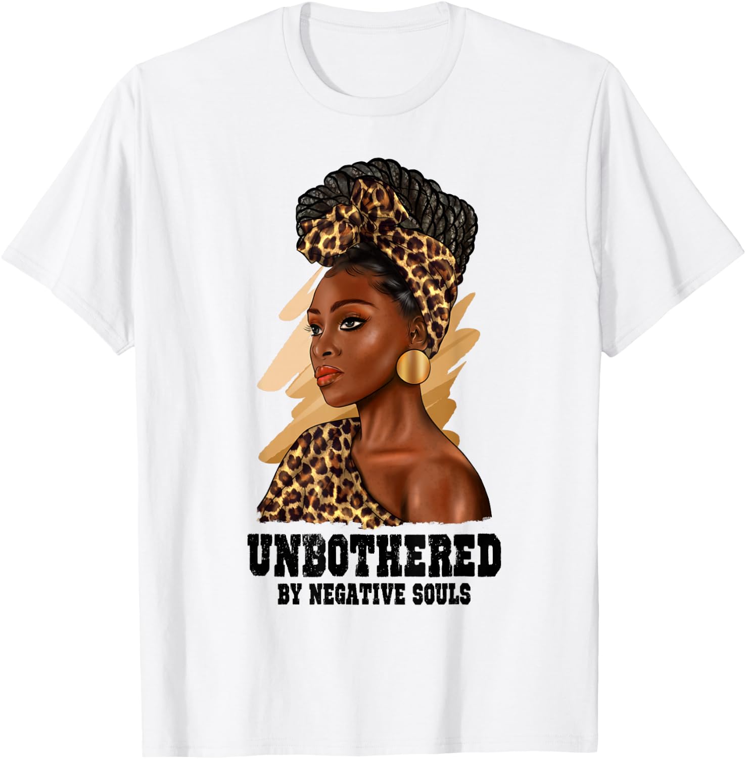 Unbothered Black Woman Leopard African American Black Queen T-Shirt - T-Shirt | White