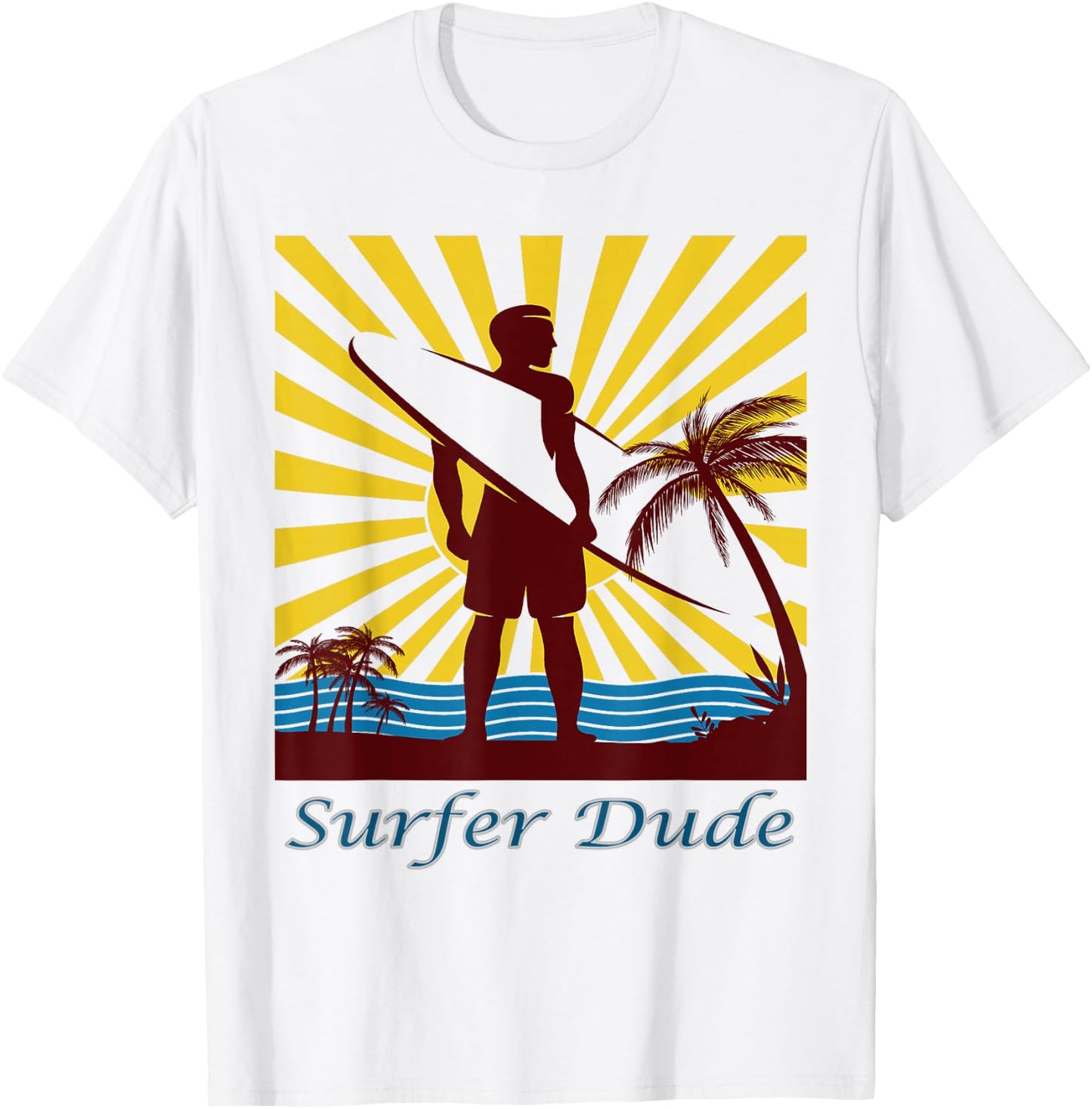 Surfer Dude, Surfing T-Shirt - T-Shirt | White