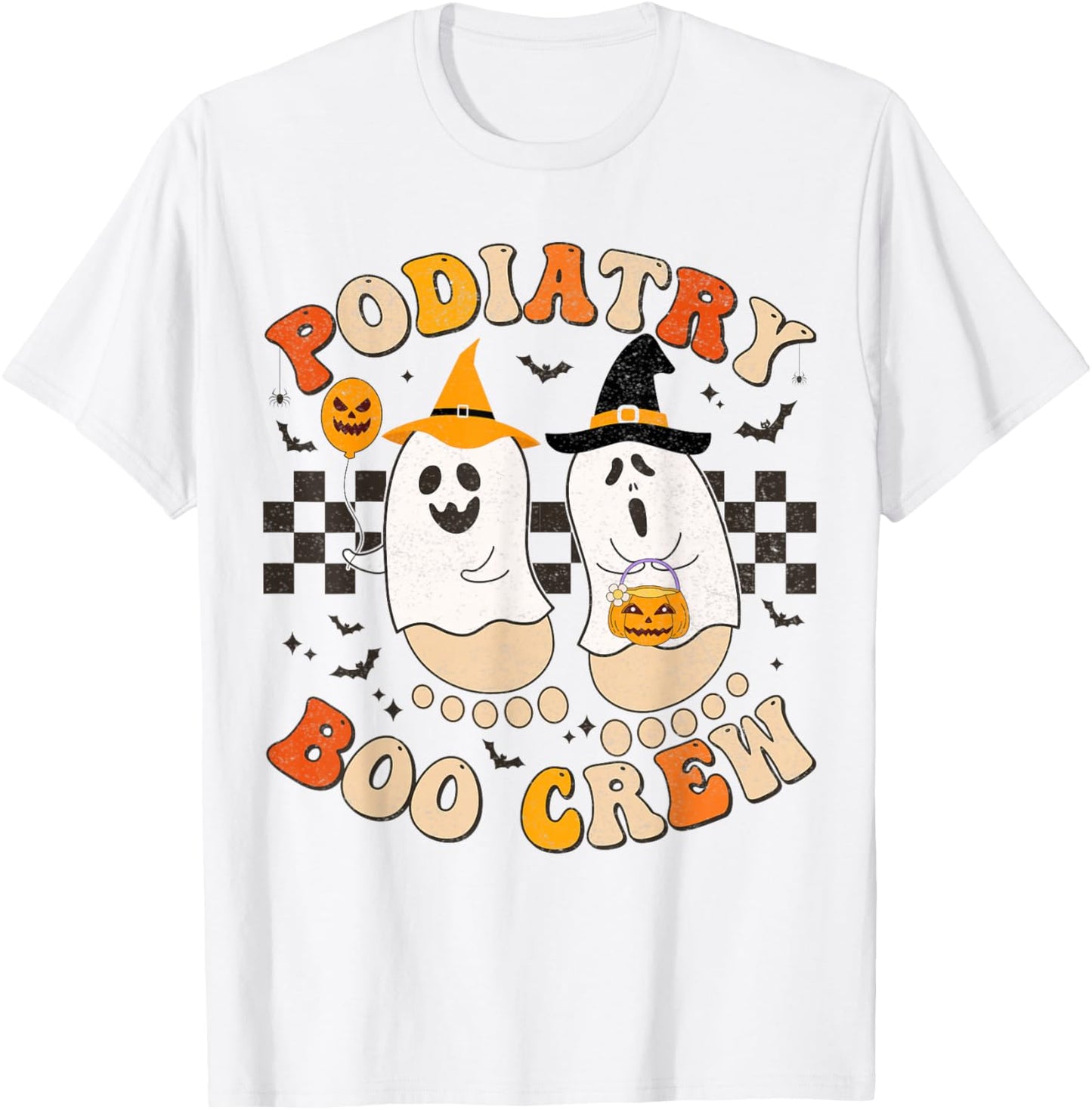Halloween Foot Doctor Podiatrist Podiatry Boo Crew Ghost T-Shirt - T-Shirt | White