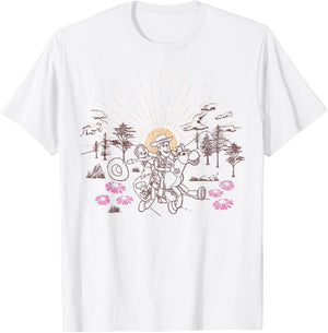 Disney Pixar Toy Story Woody Jessie Bullseye Line Art T-Shirt - T-Shirt | White