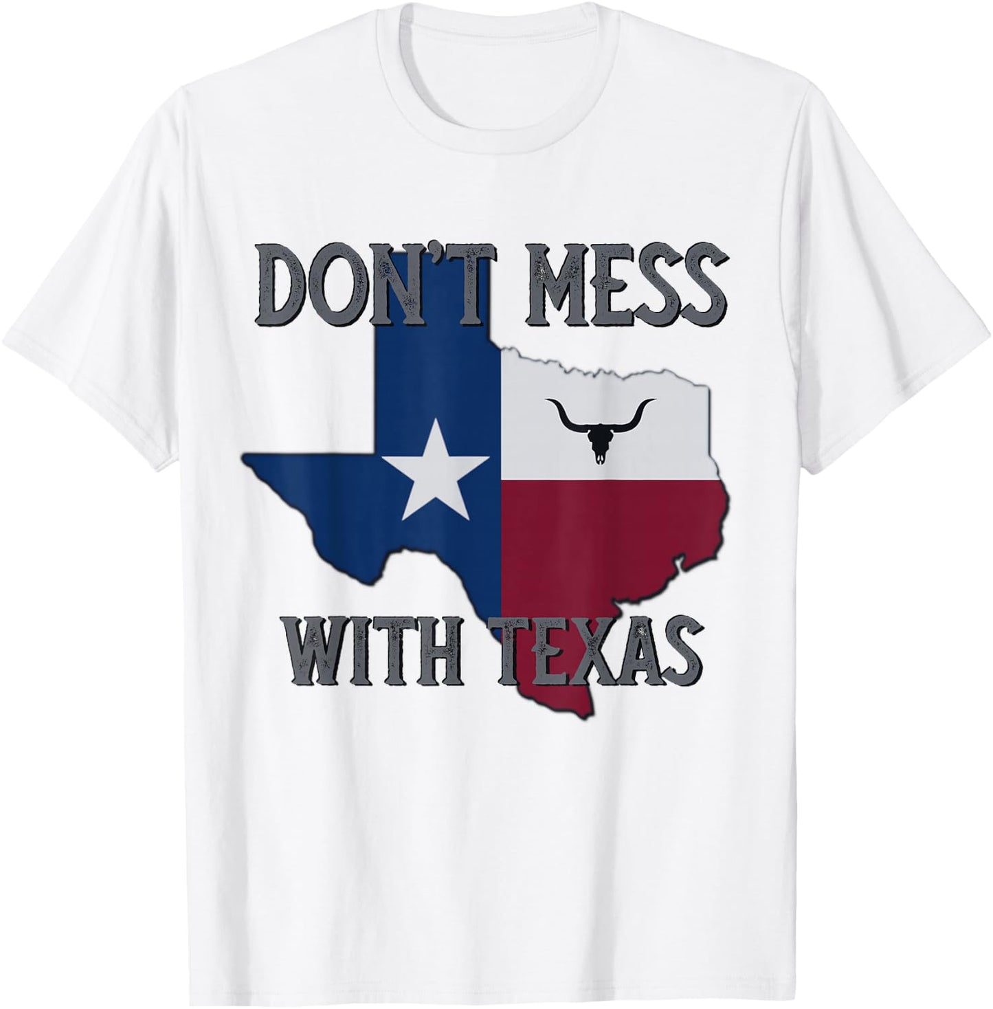 Texas Don't Mess with Vintage Texas Longhorn Lone Star State T-Shirt - T-Shirt | White