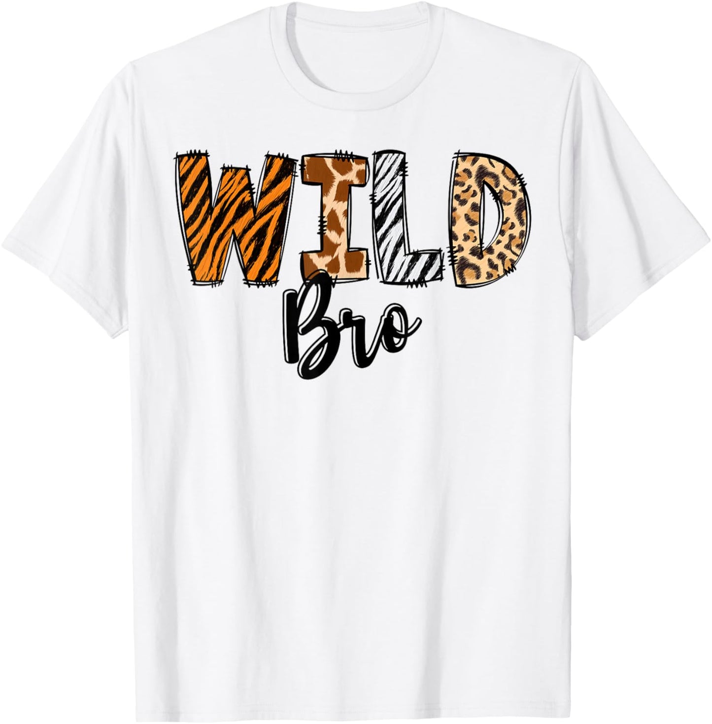 Wild Bro Zoo Born Two Be Wild B-day Safari Jungle Animal T-Shirt - T-Shirt | White