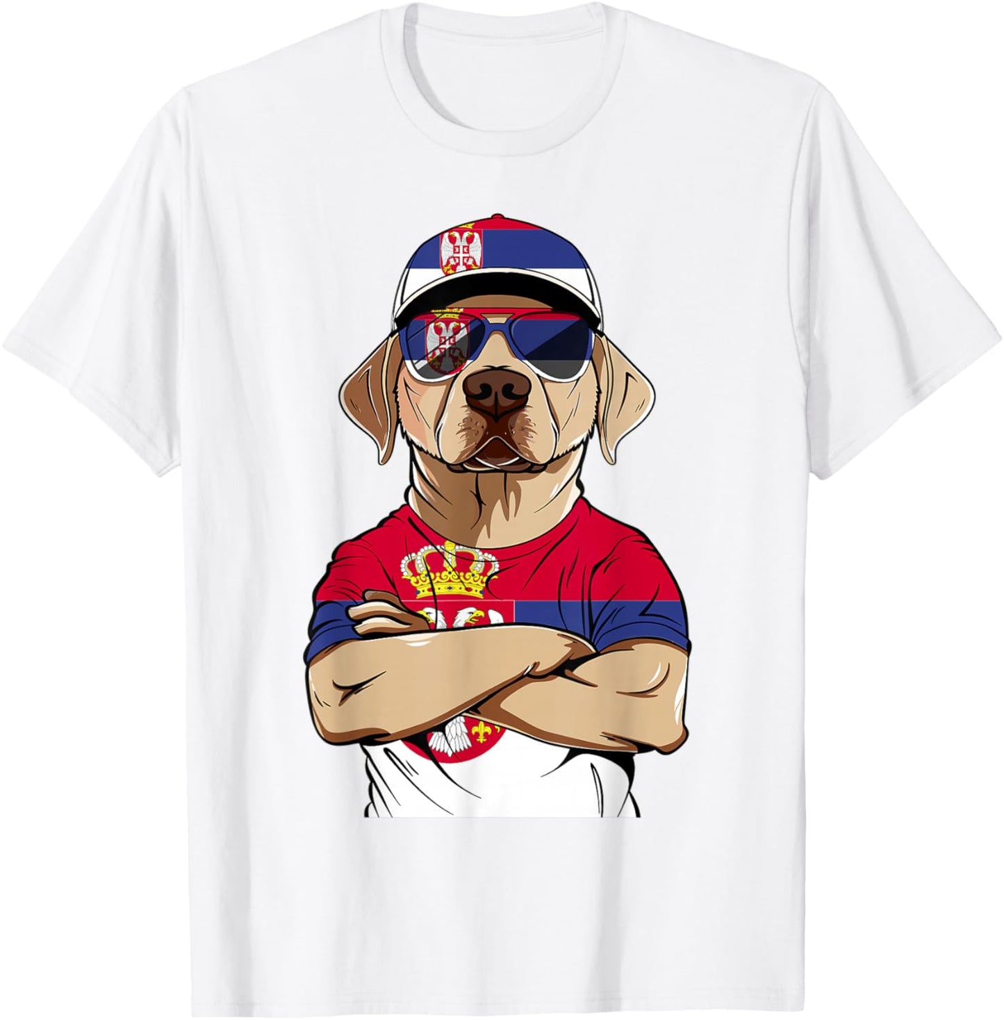 Serbian Flag Dog Mom Souvenirs Products Dogs Serbia T-Shirt - T-Shirt | White