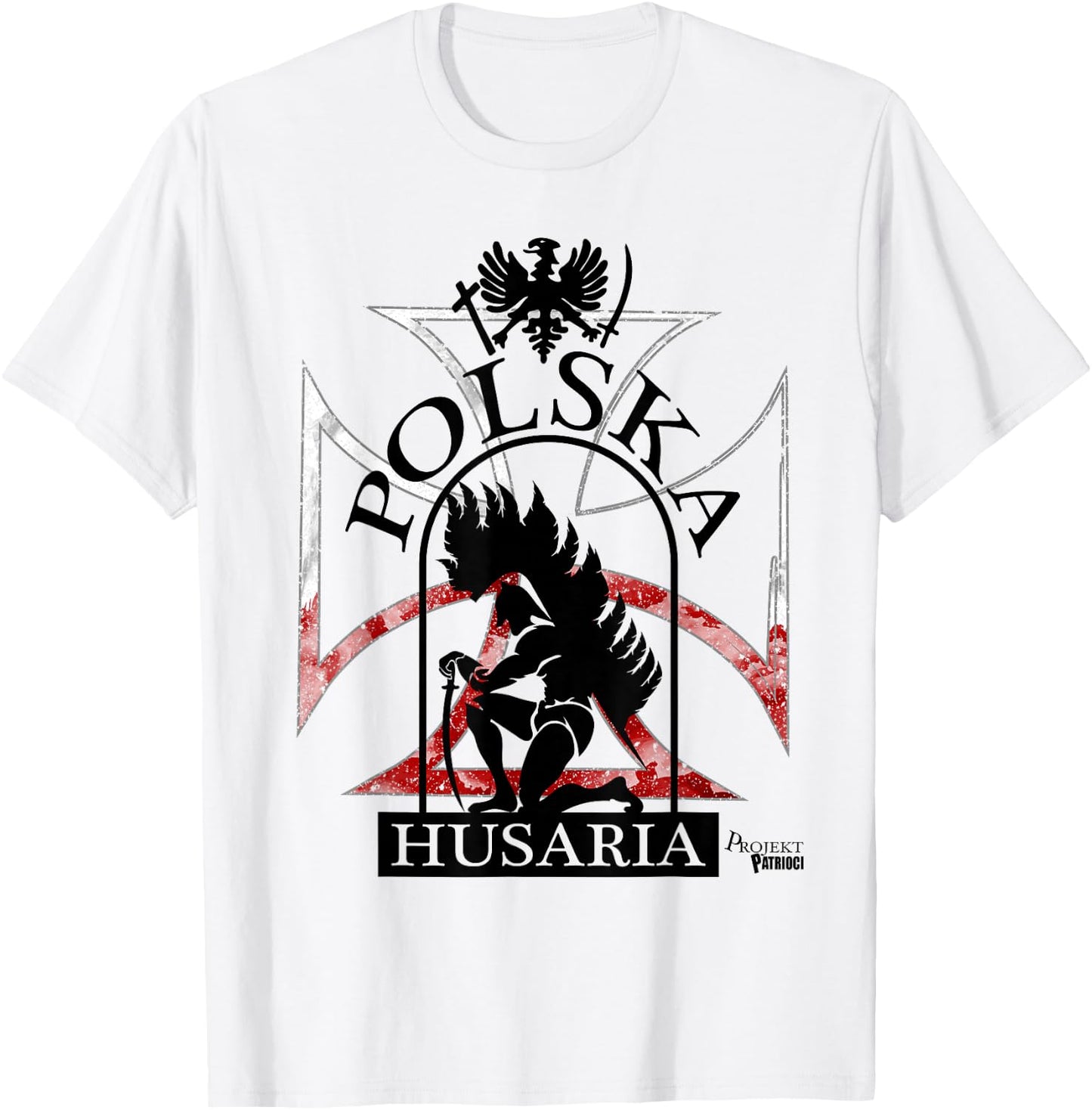 Polska Husaria Polish Hussar Winged Warrior Husaria T-Shirt - T-Shirt | White