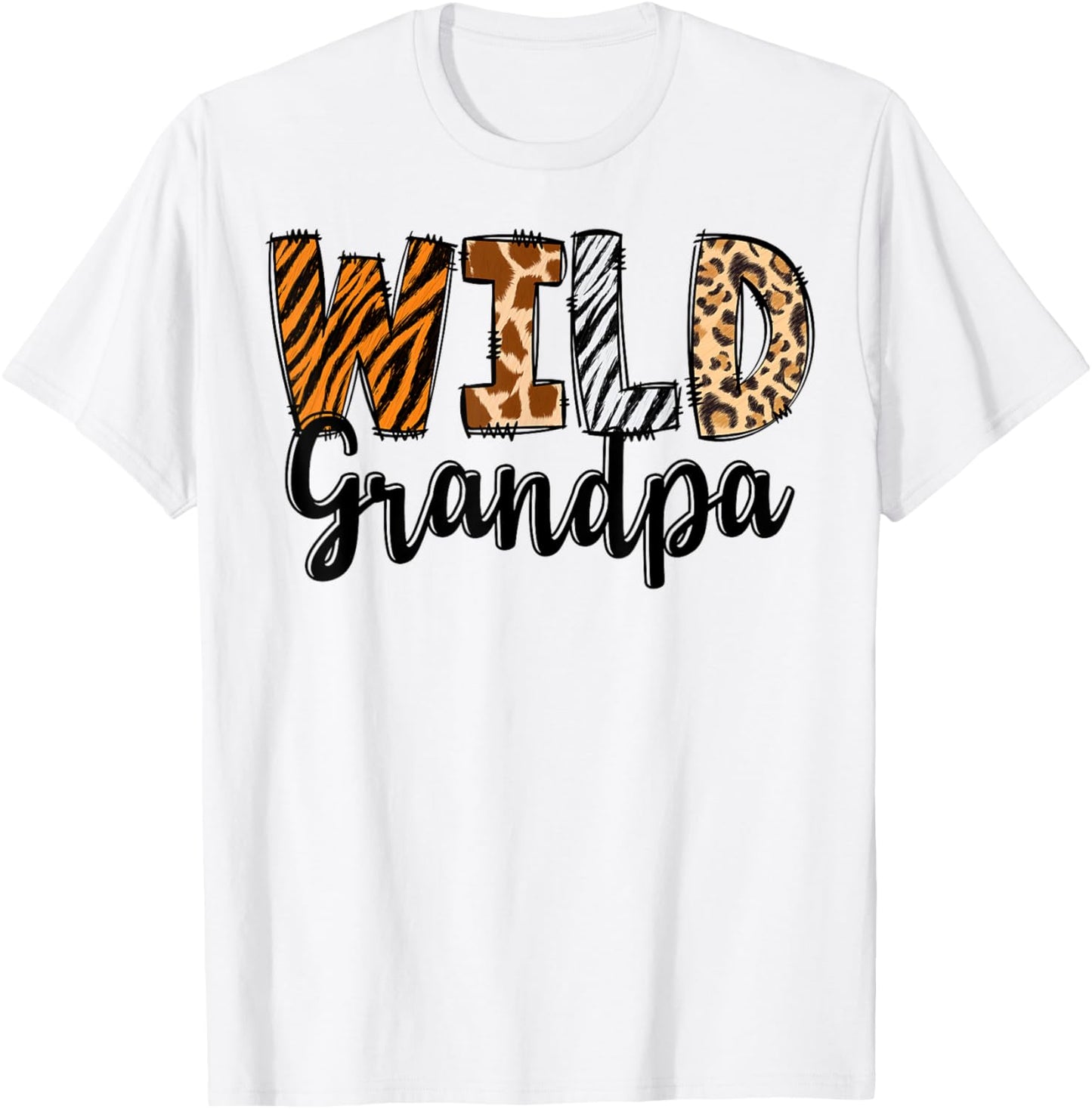Wild Grandpa Zoo Born Two Be Wild B-day Safari Jungle Animal T-Shirt - T-Shirt | White