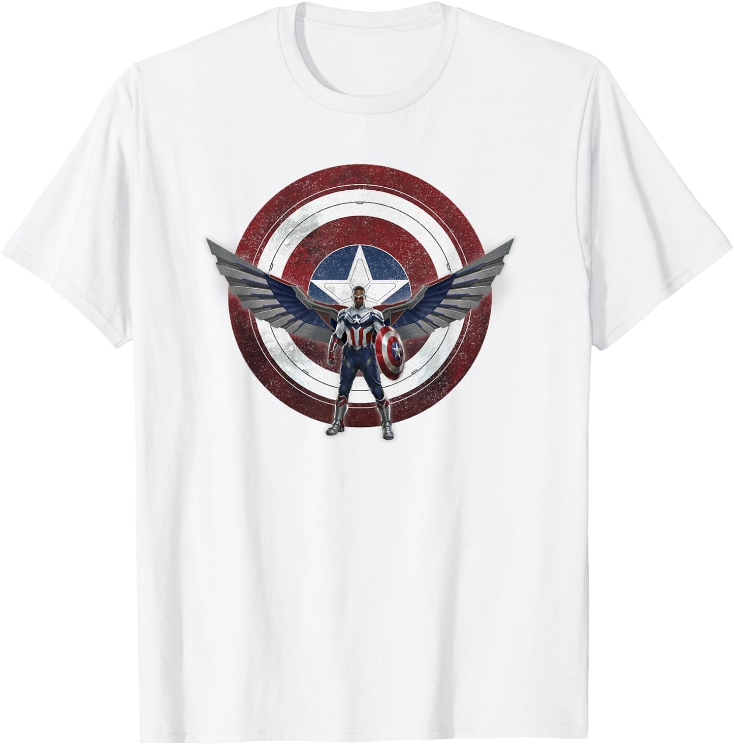Marvel Falcon Winter Soldier Captain America Shield Wings T-Shirt - T-Shirt | White