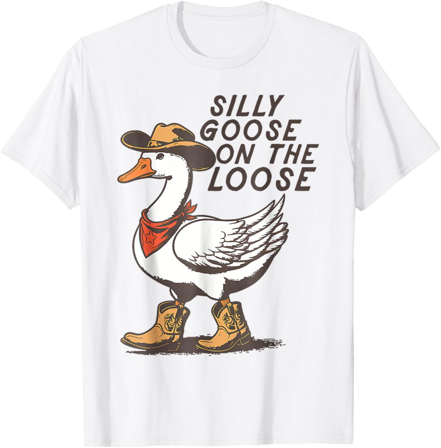Silly Goose On The Loose Funny Silly Goose T-Shirt - T-Shirt | White