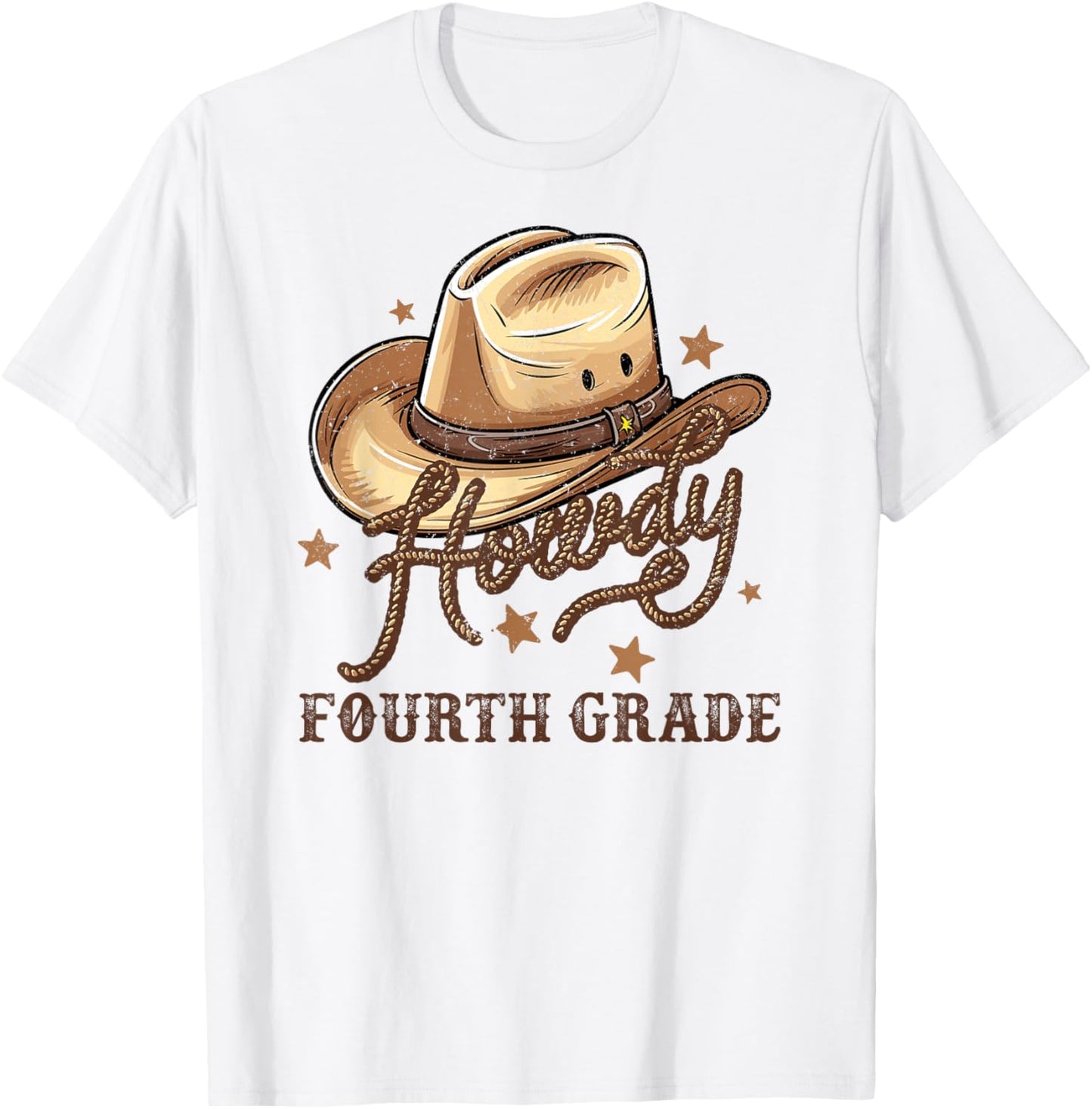 4th Grade Teacher Rodeo Country Western Howdy Fourth Grade T-Shirt - T-Shirt | White