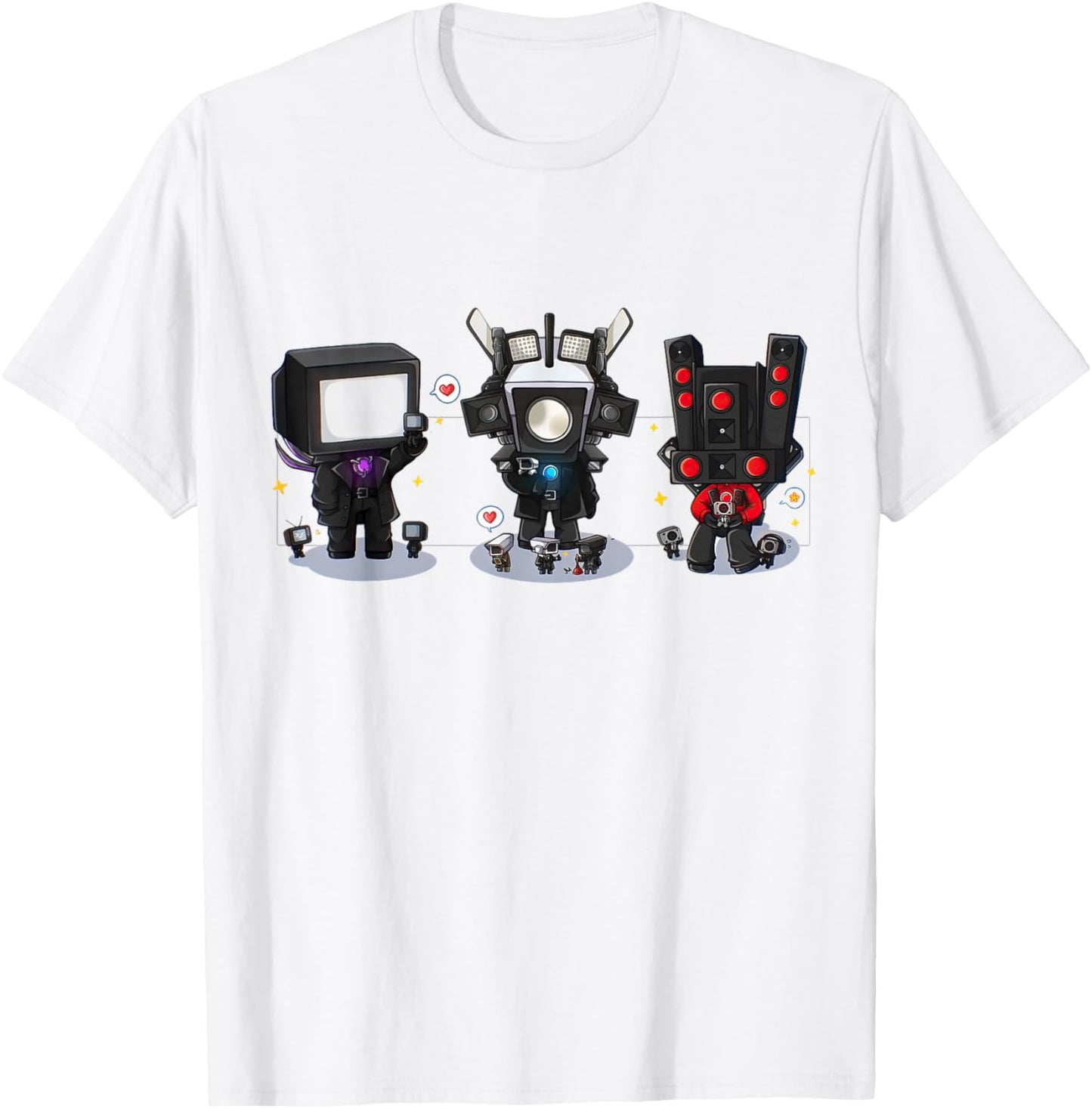 Skibidi Toilet Speakerman Cameraman, Toilet ,Tvman T-Shirt - T-Shirt | White