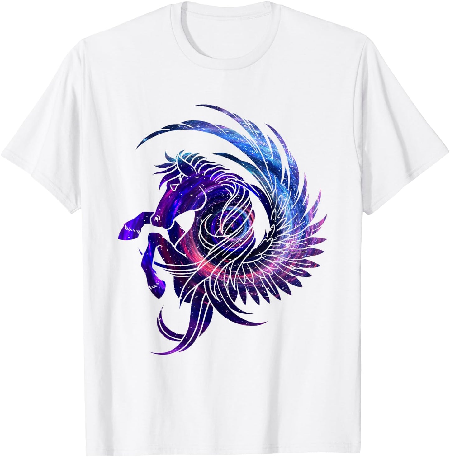 Mystical Pegasus starry sky T-Shirt - T-Shirt | White