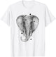 Black and White Watercolor Elephant Wildlife Beauty Animal T-Shirt - T-Shirt | White