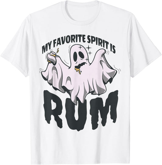 My Favorite Spirit Is Rum Funny Halloween T-Shirt - T-Shirt | White