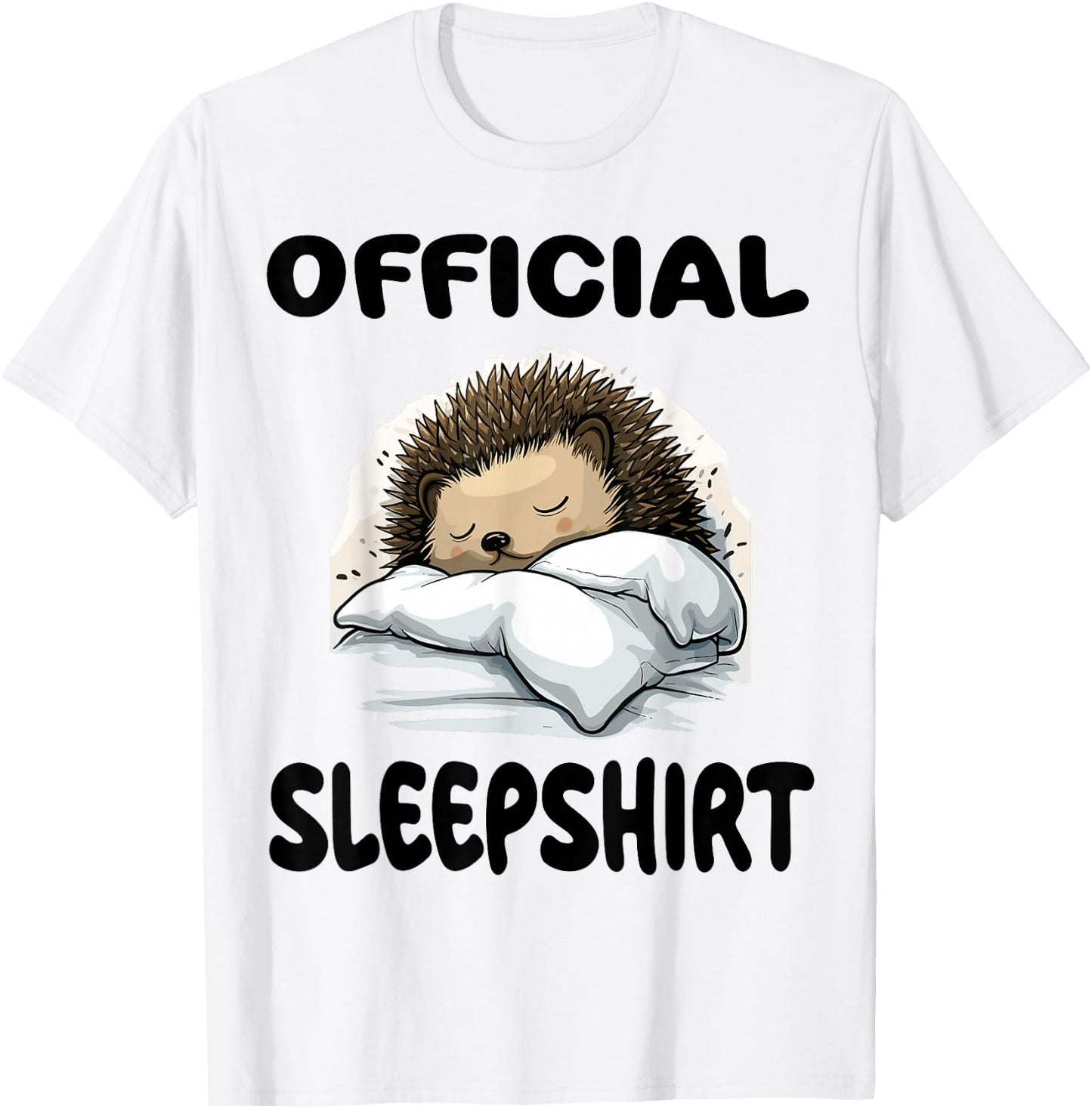 Hedgehog Animal Official Sleepshirt Pajamas Nightgown T-Shirt - T-Shirt | White