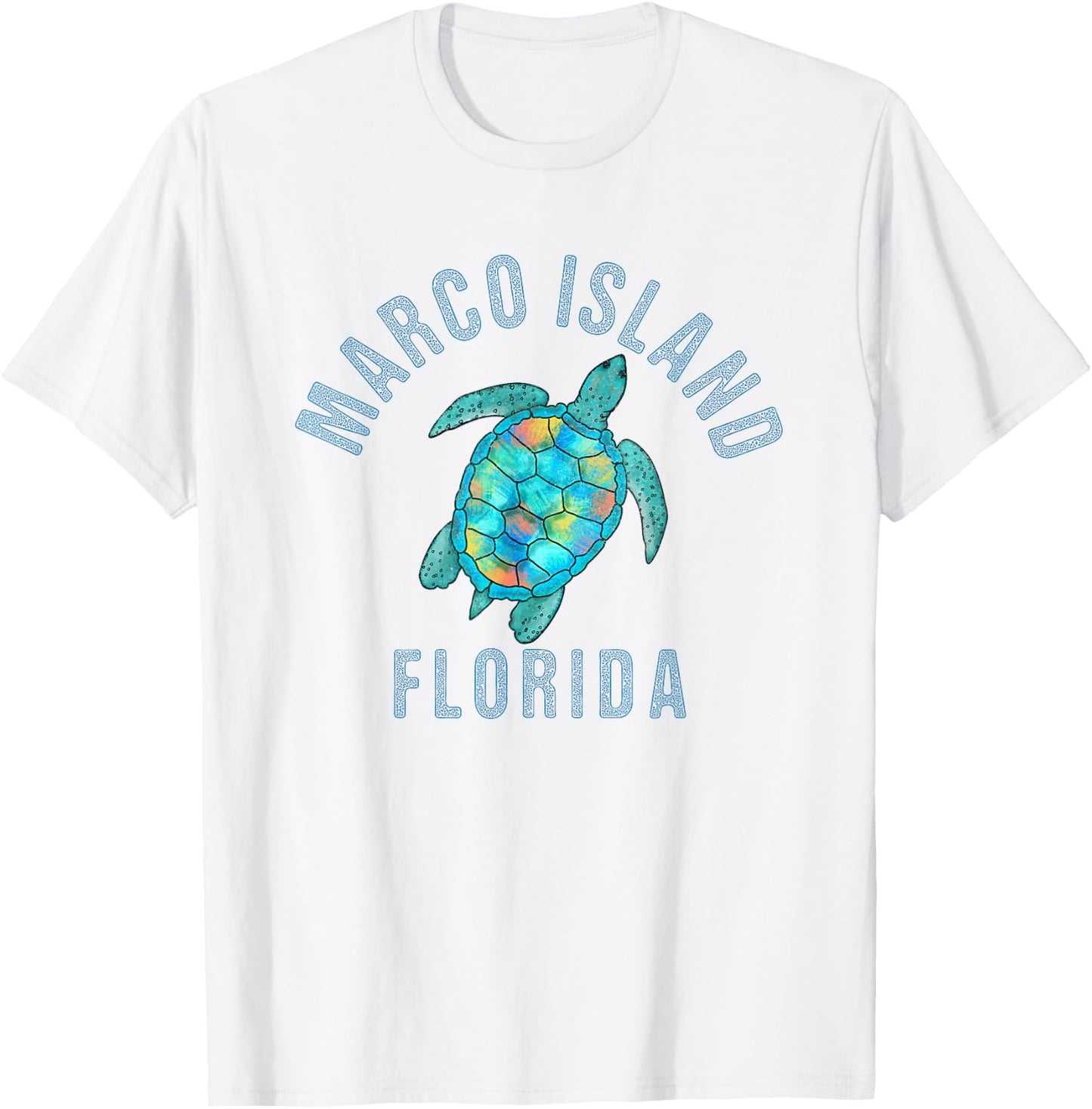 Marco Island Beach Design / Sea Turtle Illustration Gift T-Shirt - T-Shirt | White