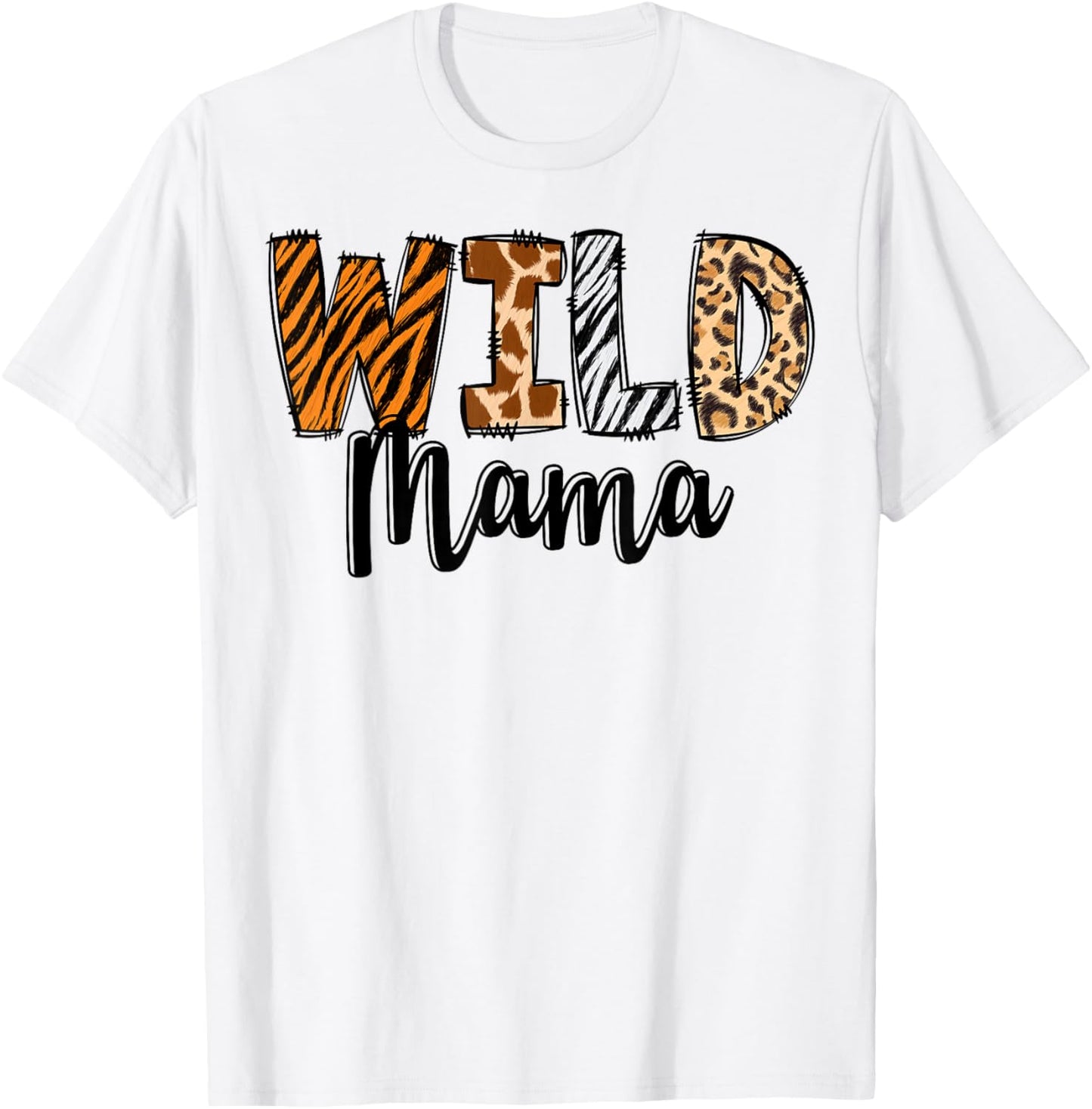 Wild Mama Zoo Born Two Be Wild B-day Safari Jungle Animal T-Shirt - T-Shirt | White