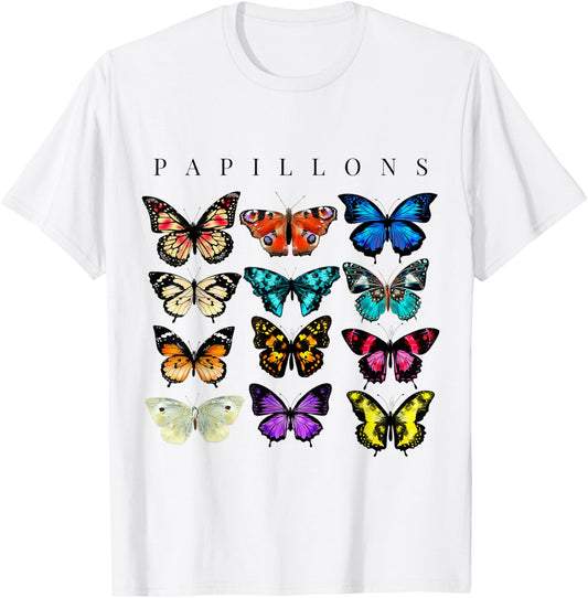 Butterfly Butterflies Botanical Boho Monarch Summer Insect Men Women Kids T-Shirt - T-Shirt | White