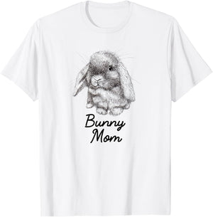 Lop Eared Bunny Rabbit Mom Drawing T-Shirt - T-Shirt | White